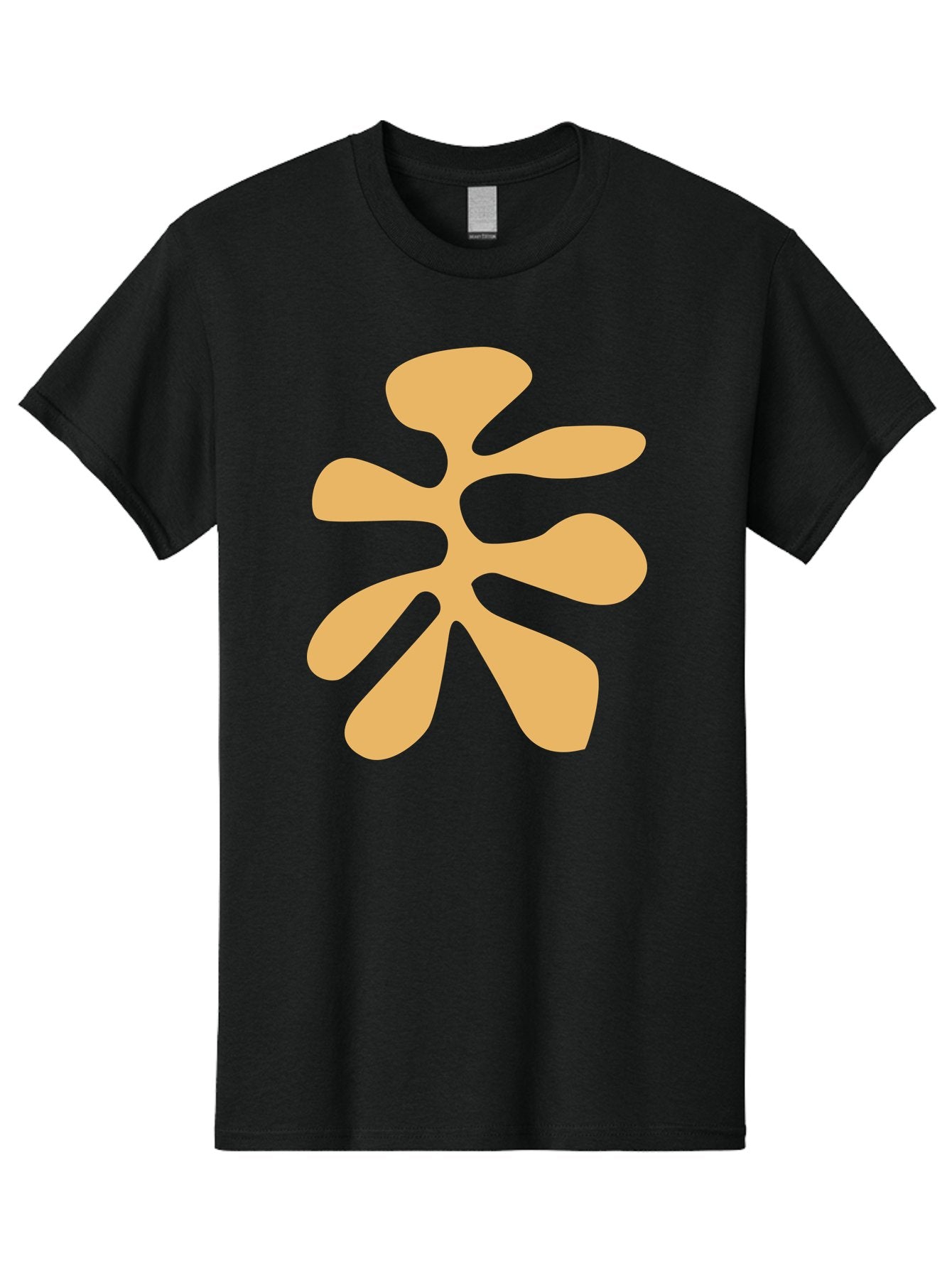 Tan-Asterisk Men'S Graphic Tee, 100% Cotton, Comfortable Casual Summer Wear, Machine Washable, Stylized Flower, Abstract Design, Modern Art, Minimalist Style, Orange Shape, Floral Motif, Simple Graphics, Contemporary Design Aab635 8