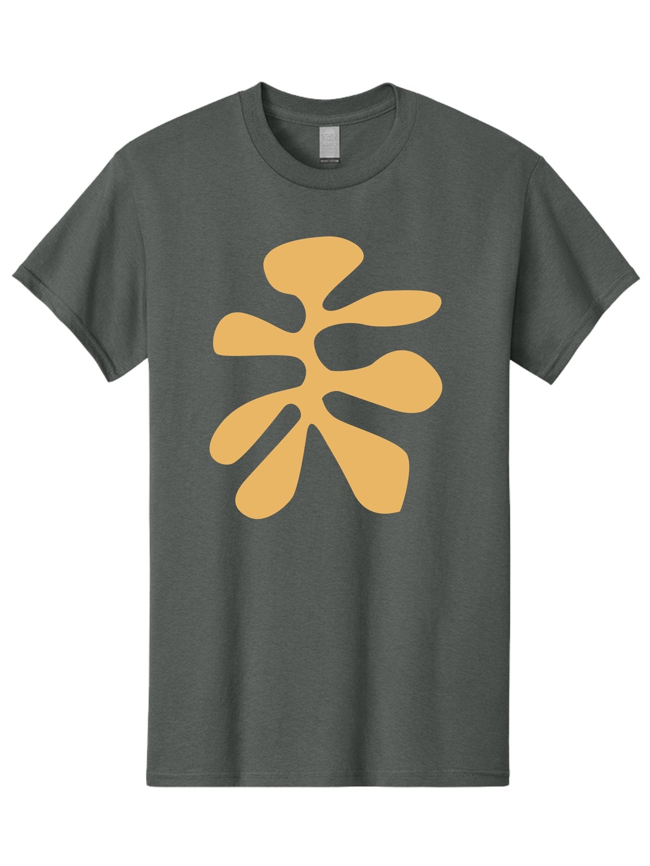 Tan-Asterisk Men'S Graphic Tee, 100% Cotton, Comfortable Casual Summer Wear, Machine Washable, Stylized Flower, Abstract Design, Modern Art, Minimalist Style, Orange Shape, Floral Motif, Simple Graphics, Contemporary Design Aab635 14