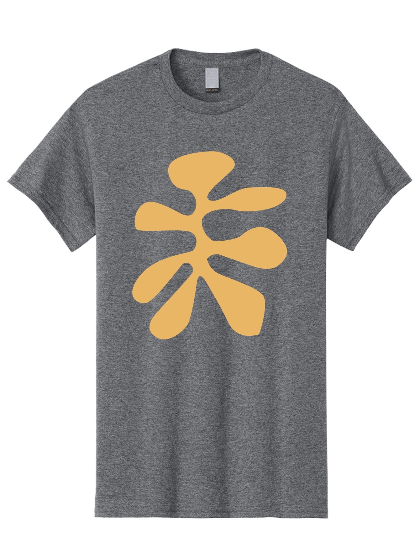 Tan-Asterisk Men'S Graphic Tee, 100% Cotton, Comfortable Casual Summer Wear, Machine Washable, Stylized Flower, Abstract Design, Modern Art, Minimalist Style, Orange Shape, Floral Motif, Simple Graphics, Contemporary Design Aab635 6