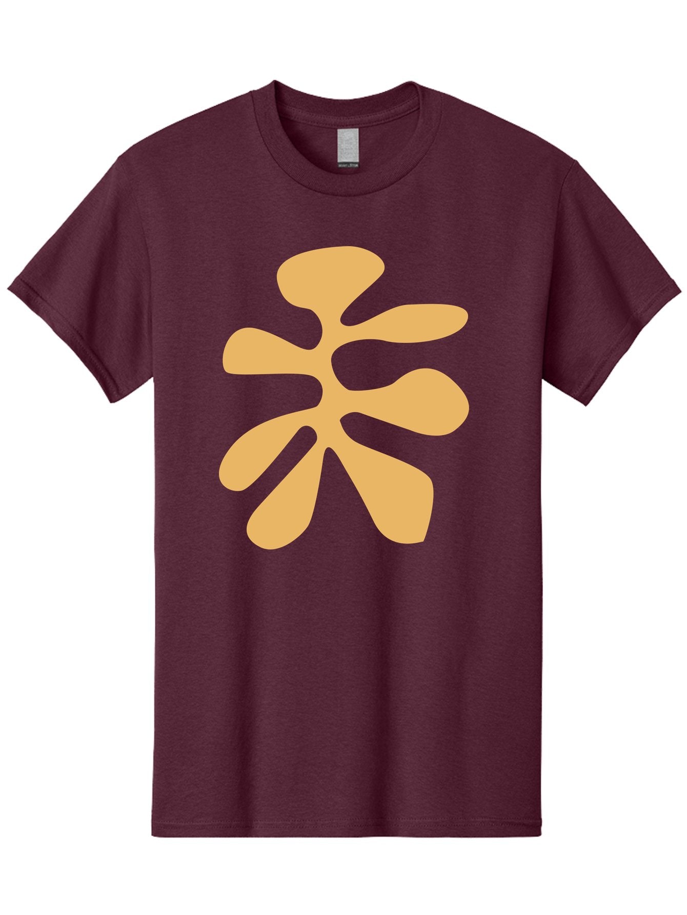 Tan-Asterisk Men'S Graphic Tee, 100% Cotton, Comfortable Casual Summer Wear, Machine Washable, Stylized Flower, Abstract Design, Modern Art, Minimalist Style, Orange Shape, Floral Motif, Simple Graphics, Contemporary Design Aab635 5