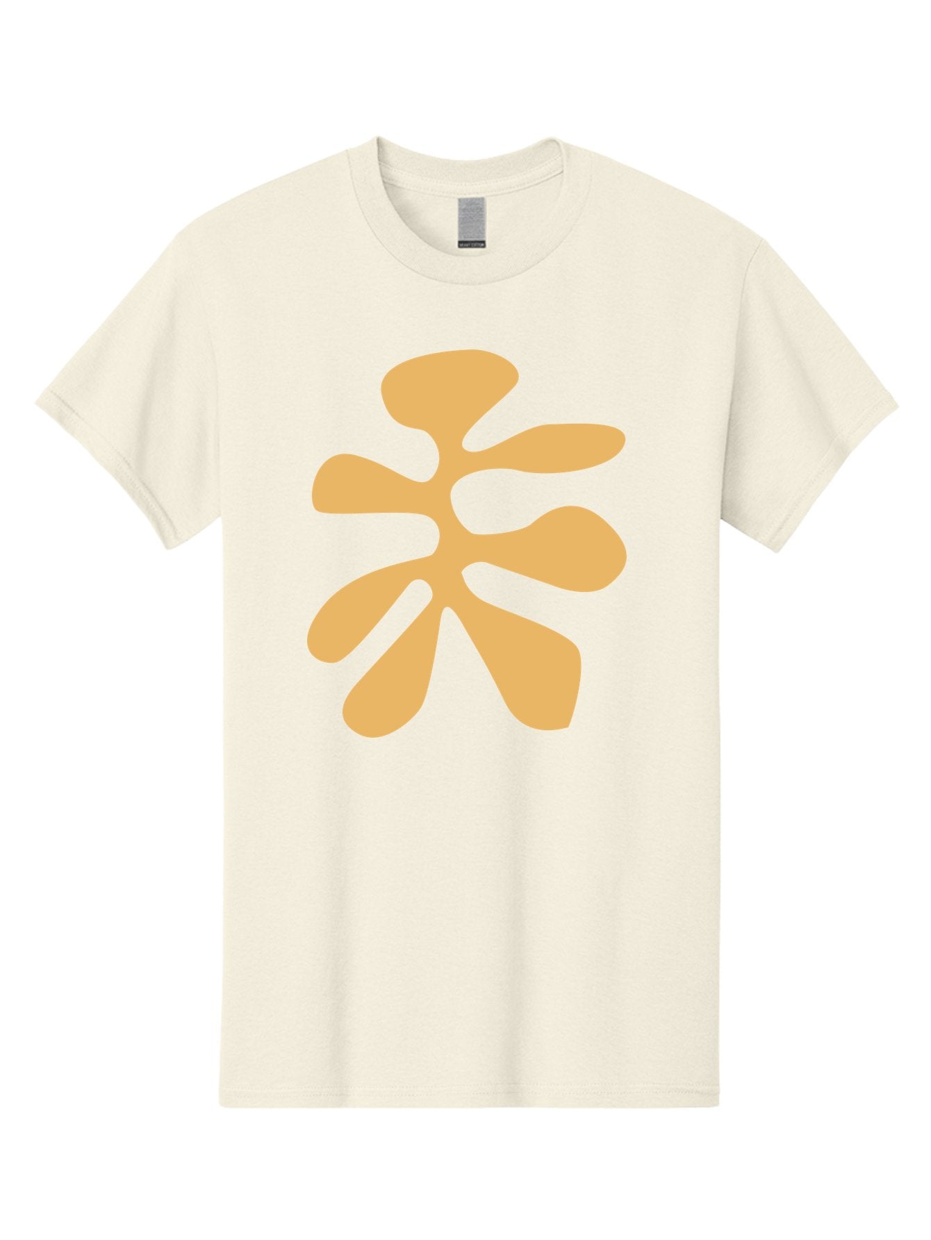 Tan-Asterisk Men'S Graphic Tee, 100% Cotton, Comfortable Casual Summer Wear, Machine Washable, Stylized Flower, Abstract Design, Modern Art, Minimalist Style, Orange Shape, Floral Motif, Simple Graphics, Contemporary Design Aab635 9