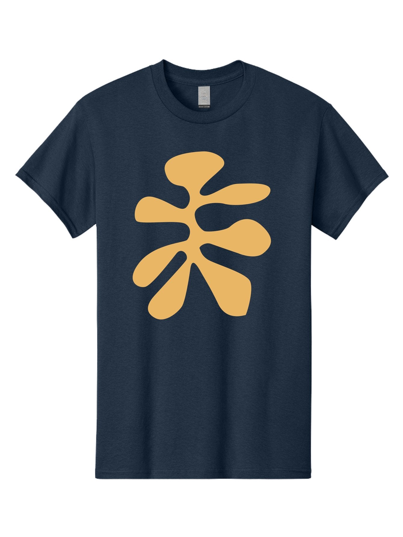 Tan-Asterisk Men'S Graphic Tee, 100% Cotton, Comfortable Casual Summer Wear, Machine Washable, Stylized Flower, Abstract Design, Modern Art, Minimalist Style, Orange Shape, Floral Motif, Simple Graphics, Contemporary Design Aab635 7