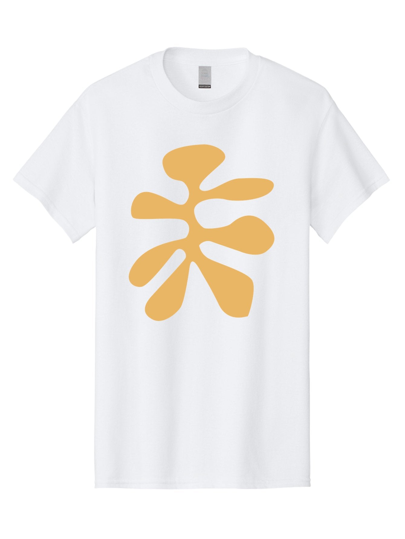 Tan-Asterisk Men'S Graphic Tee, 100% Cotton, Comfortable Casual Summer Wear, Machine Washable, Stylized Flower, Abstract Design, Modern Art, Minimalist Style, Orange Shape, Floral Motif, Simple Graphics, Contemporary Design Aab635 10