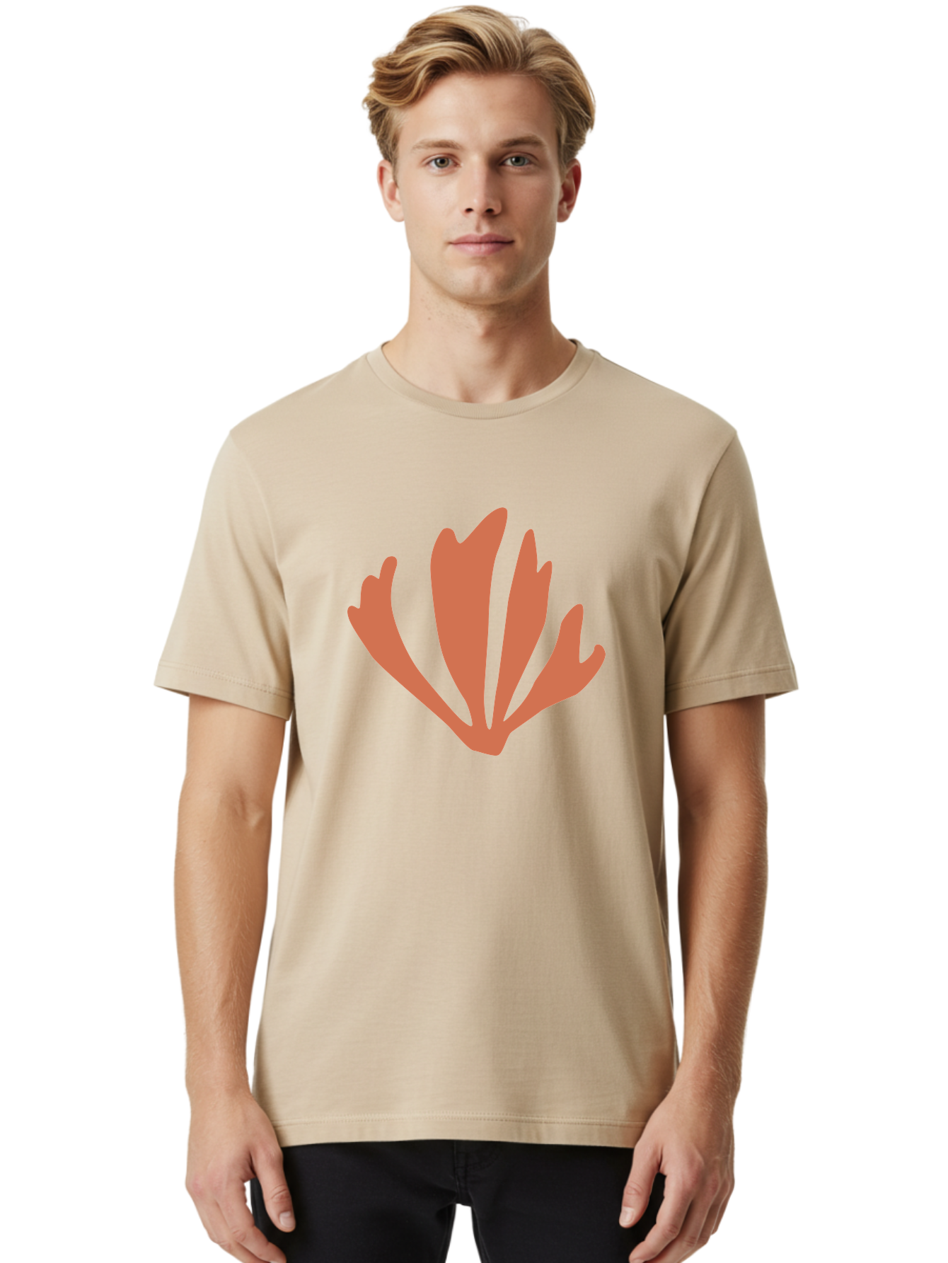 Tulip Men'S Graphic Tee, 100% Cotton, Comfortable Casual Summer Wear, Machine Washable, Tulip Flower, Red Petals, Abstract Floral Design, Simple Shape, Minimalist Art, Digital Illustration, Flower Symbol Aab637 4