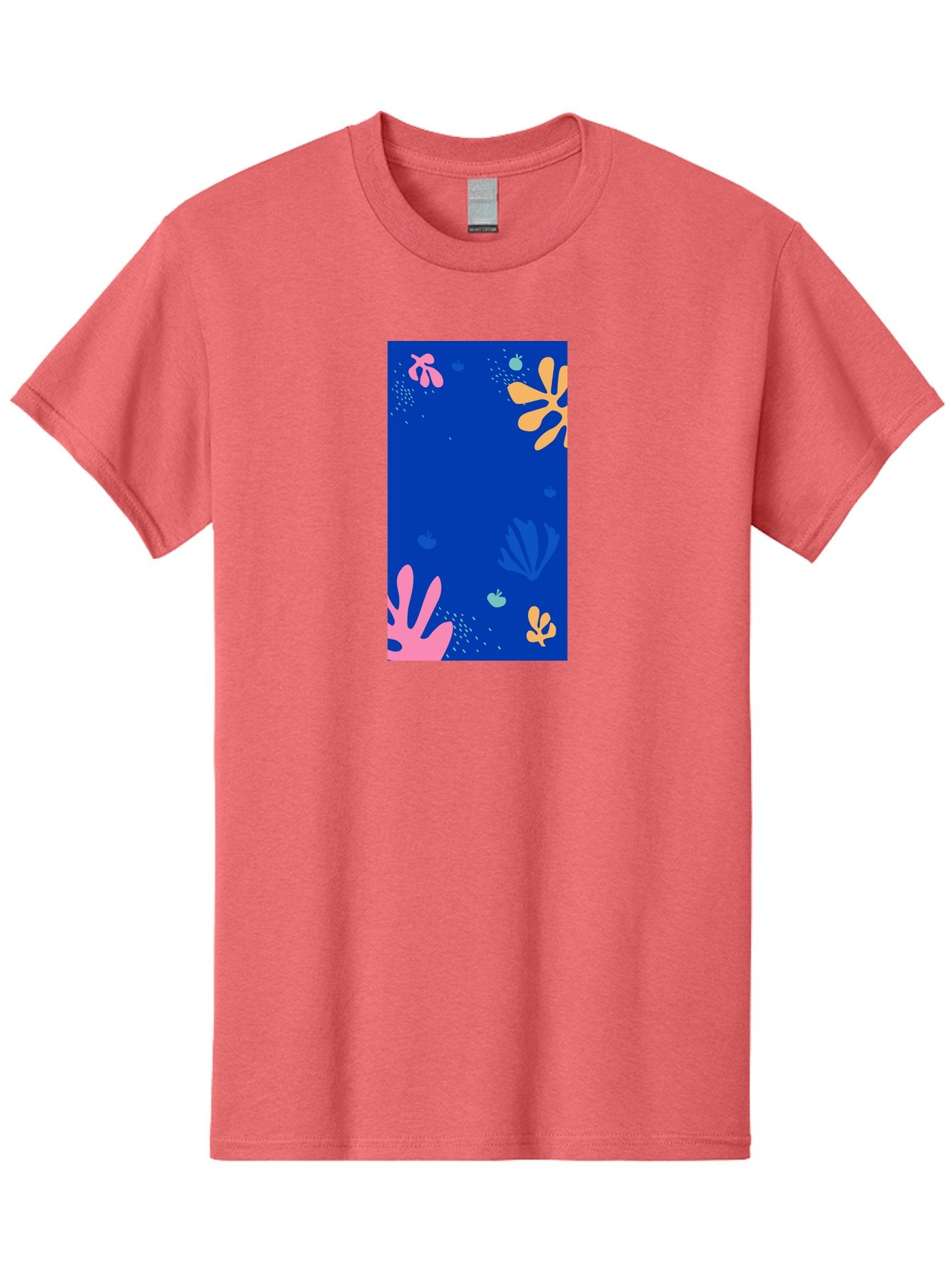 Underwater-Florals Men'S Graphic Tee, 100% Cotton, Comfortable Casual Summer Wear, Machine Washable, Underwater Scene, Colorful Flowers, Coral, Aquatic Plants, Ocean Life, Vibrant Colors, Whimsical Design, Digital Art, Floral Pattern, Aab638 6