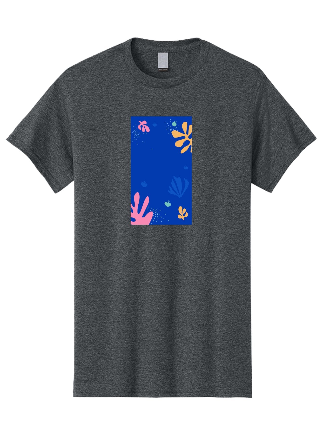 Underwater-Florals Men'S Graphic Tee, 100% Cotton, Comfortable Casual Summer Wear, Machine Washable, Underwater Scene, Colorful Flowers, Coral, Aquatic Plants, Ocean Life, Vibrant Colors, Whimsical Design, Digital Art, Floral Pattern, Aab638 3
