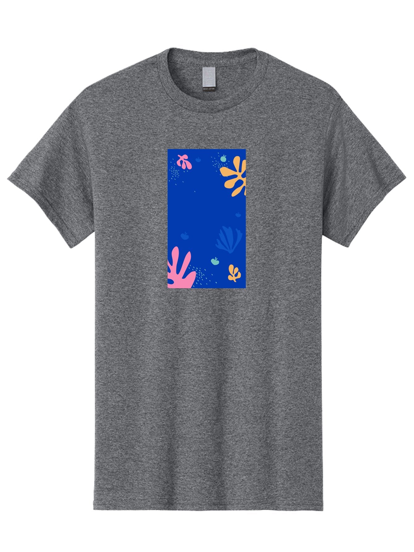 Underwater-Florals Men'S Graphic Tee, 100% Cotton, Comfortable Casual Summer Wear, Machine Washable, Underwater Scene, Colorful Flowers, Coral, Aquatic Plants, Ocean Life, Vibrant Colors, Whimsical Design, Digital Art, Floral Pattern, Aab638