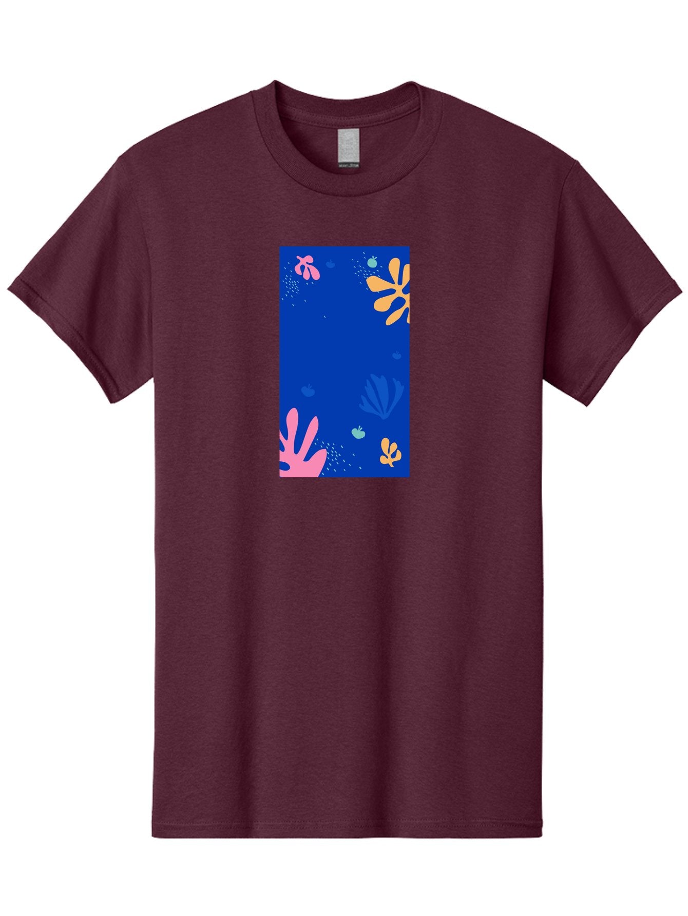 Underwater-Florals Men'S Graphic Tee, 100% Cotton, Comfortable Casual Summer Wear, Machine Washable, Underwater Scene, Colorful Flowers, Coral, Aquatic Plants, Ocean Life, Vibrant Colors, Whimsical Design, Digital Art, Floral Pattern, Aab638 13
