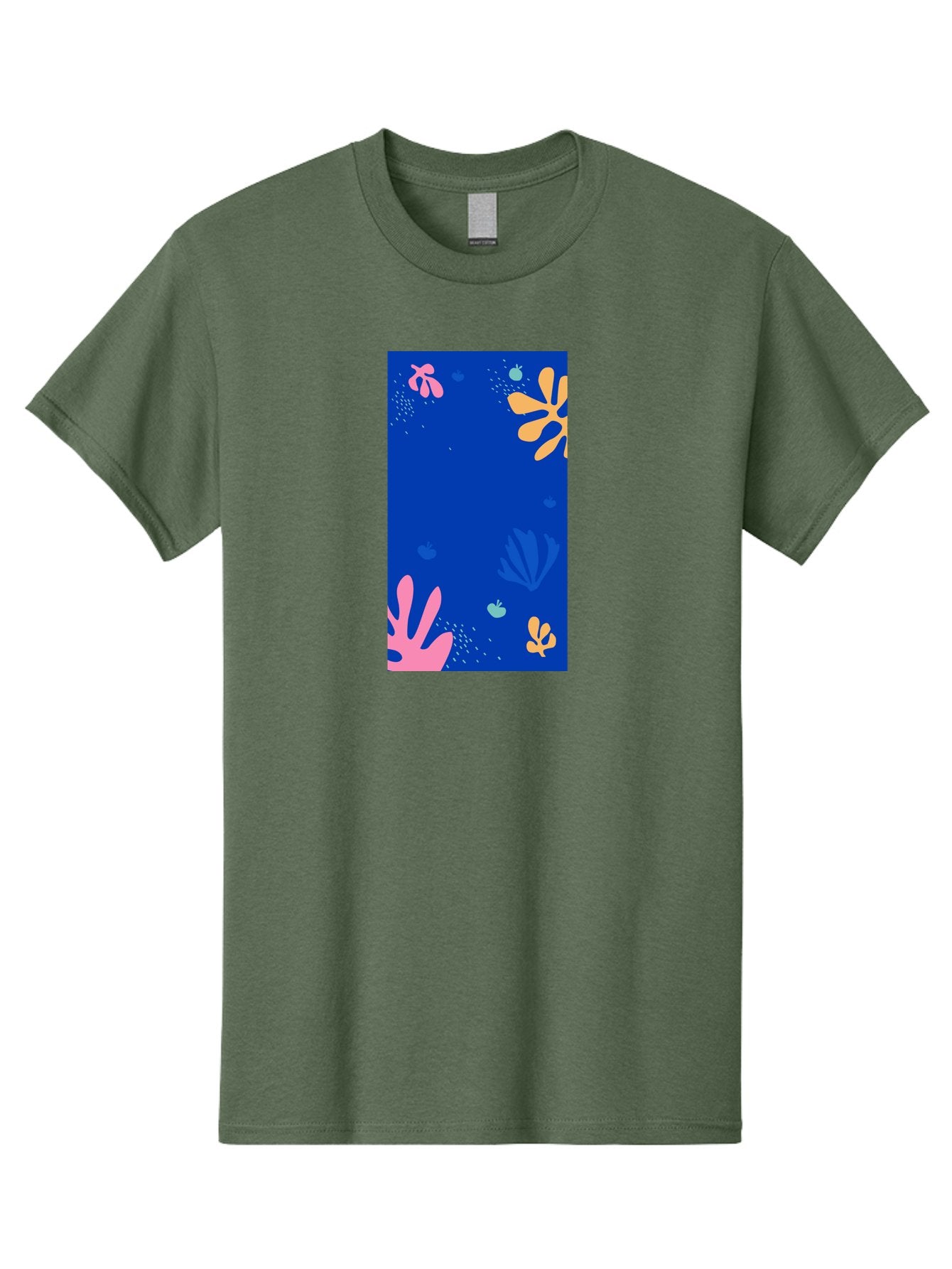 Underwater-Florals Men'S Graphic Tee, 100% Cotton, Comfortable Casual Summer Wear, Machine Washable, Underwater Scene, Colorful Flowers, Coral, Aquatic Plants, Ocean Life, Vibrant Colors, Whimsical Design, Digital Art, Floral Pattern, Aab638 11