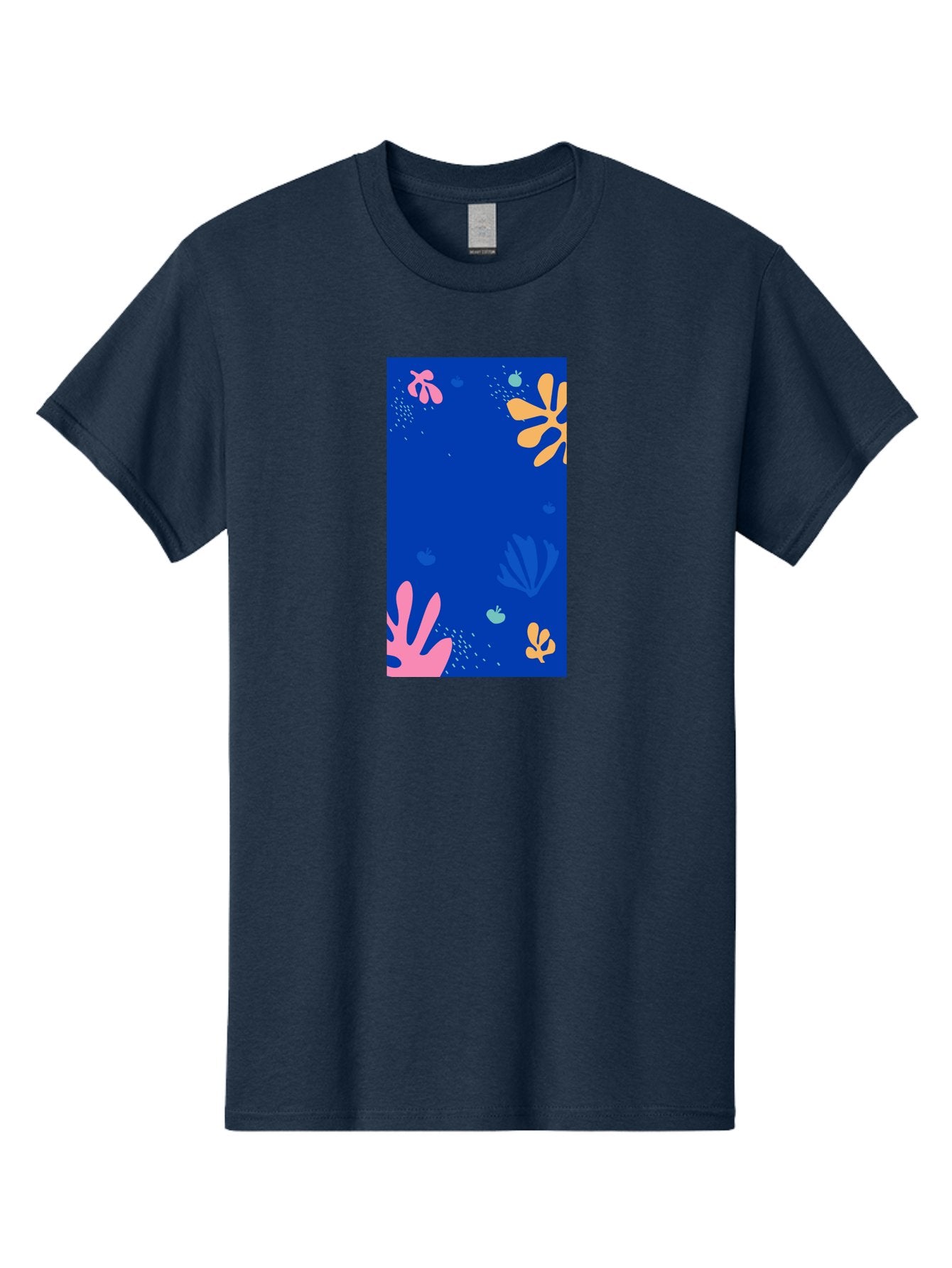 Underwater-Florals Men'S Graphic Tee, 100% Cotton, Comfortable Casual Summer Wear, Machine Washable, Underwater Scene, Colorful Flowers, Coral, Aquatic Plants, Ocean Life, Vibrant Colors, Whimsical Design, Digital Art, Floral Pattern, Aab638 7