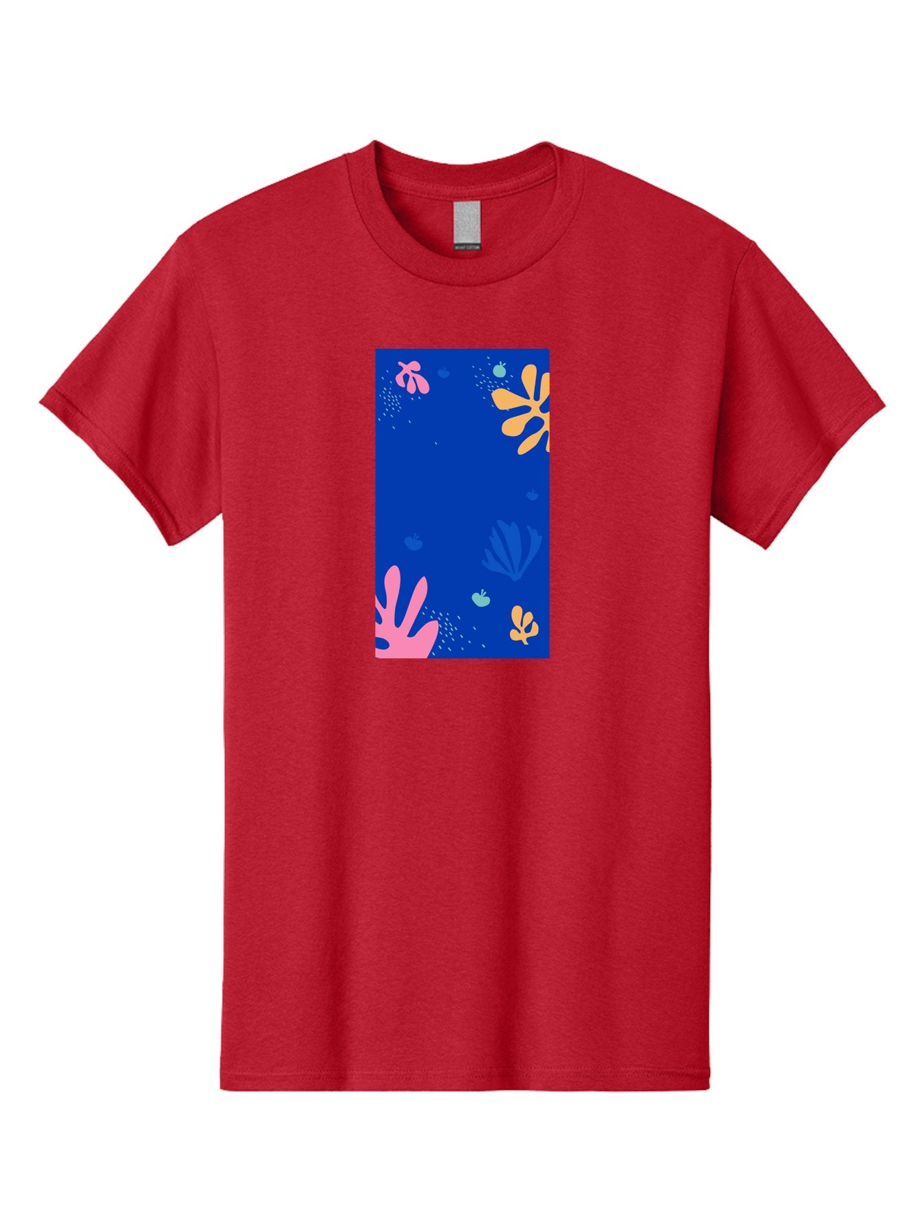 Underwater-Florals Men'S Graphic Tee, 100% Cotton, Comfortable Casual Summer Wear, Machine Washable, Underwater Scene, Colorful Flowers, Coral, Aquatic Plants, Ocean Life, Vibrant Colors, Whimsical Design, Digital Art, Floral Pattern, Aab638 12