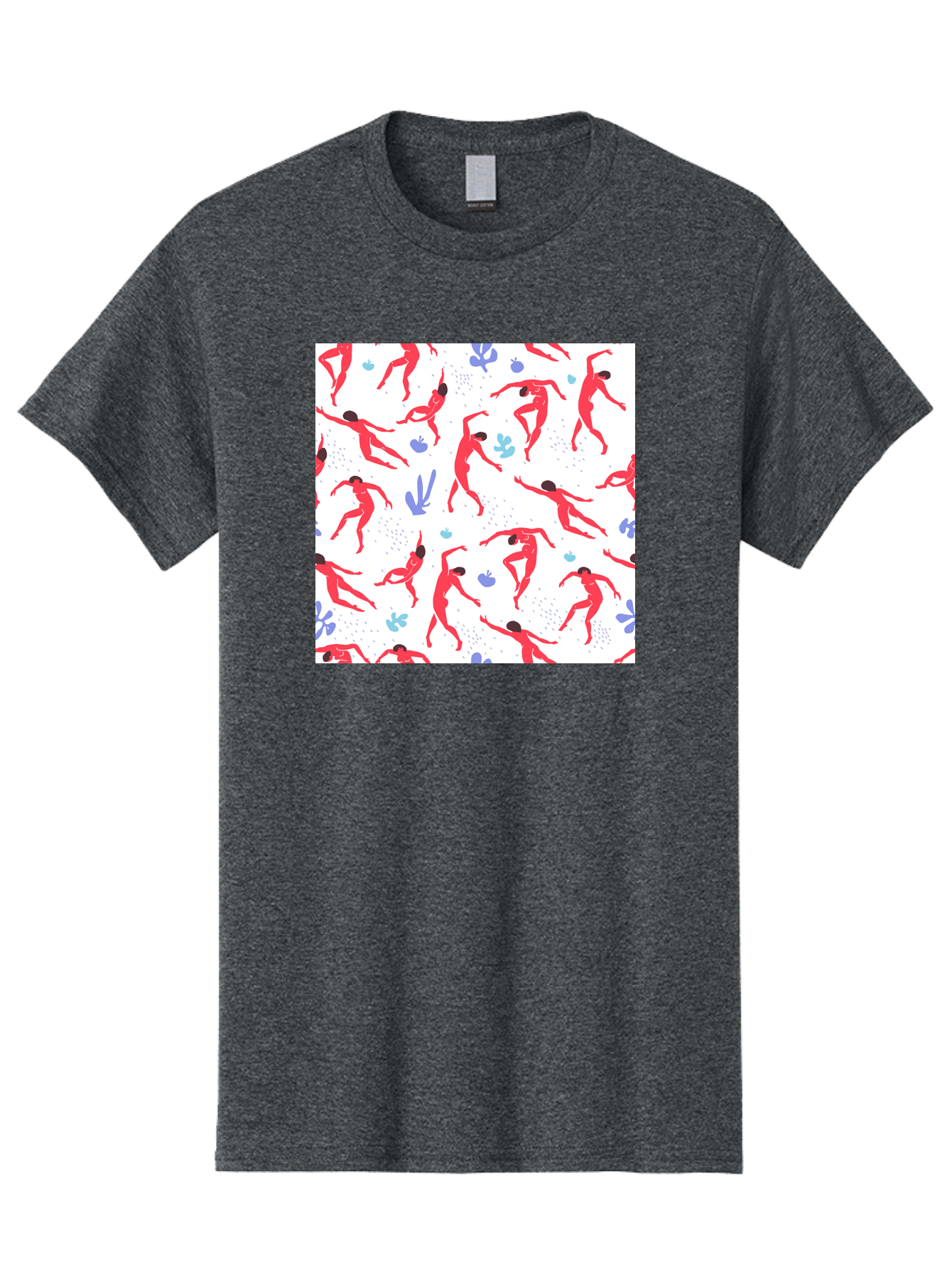 Yoga-Pattern Men'S Graphic Tee, 100% Cotton, Comfortable Casual Summer Wear, Machine Washable, Nude Figures, Red Silhouettes, Dynamic Poses, Yoga, Wellness, Floral Patterns, Abstract Shapes, Playful Designs, Modern Art, Minimalist Aesthetic Aab639 29