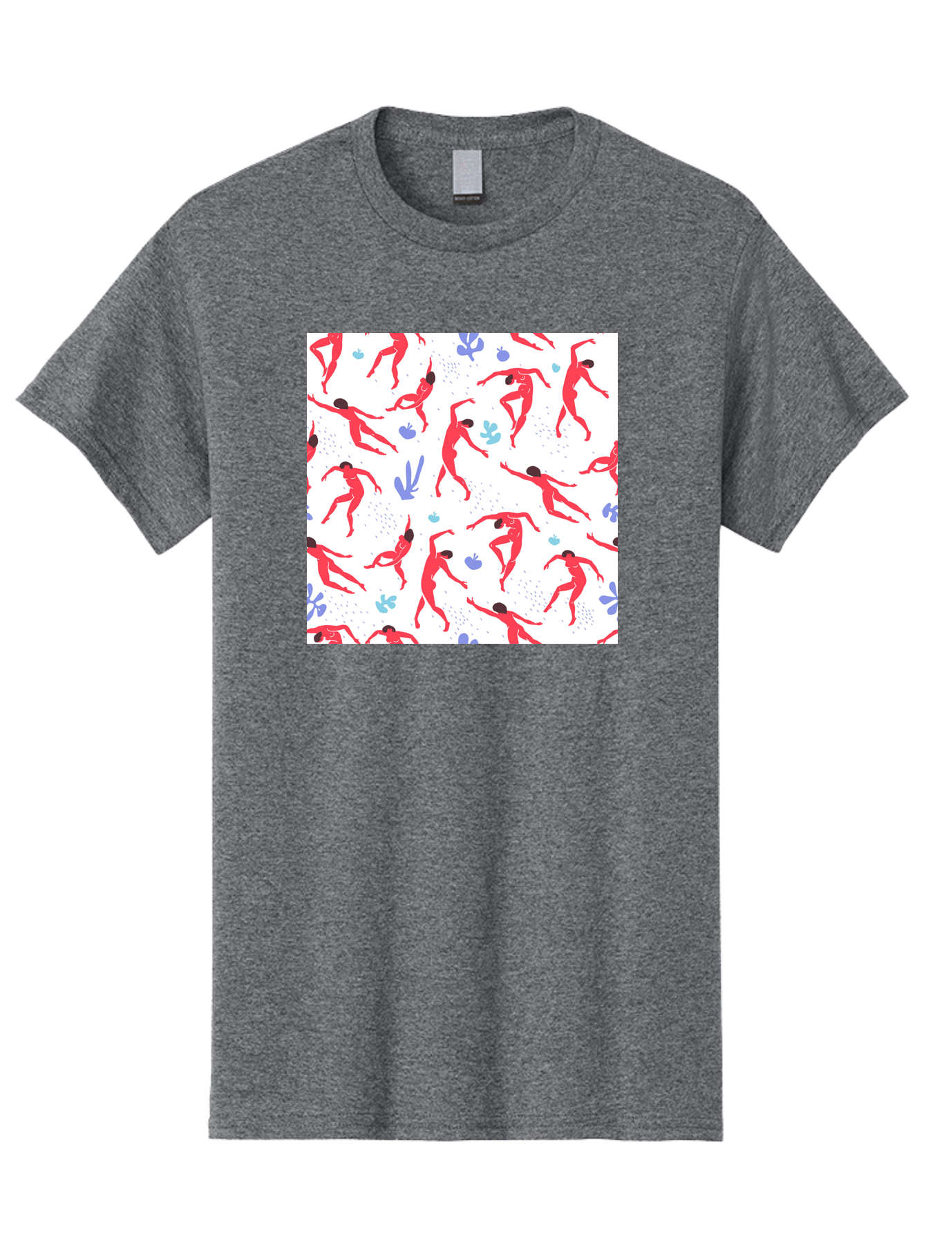 Yoga-Pattern Men'S Graphic Tee, 100% Cotton, Comfortable Casual Summer Wear, Machine Washable, Nude Figures, Red Silhouettes, Dynamic Poses, Yoga, Wellness, Floral Patterns, Abstract Shapes, Playful Designs, Modern Art, Minimalist Aesthetic Aab639 23
