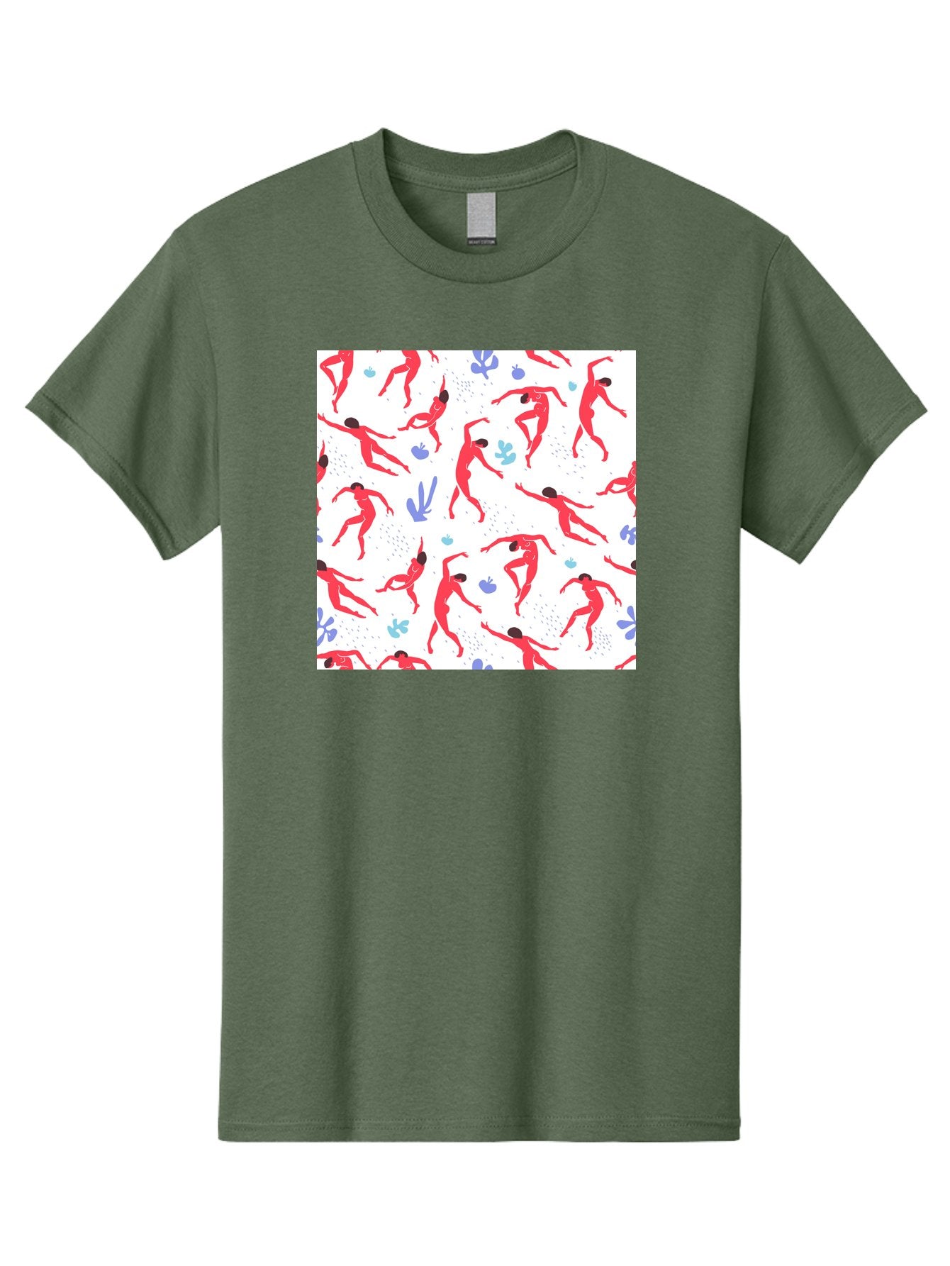 Yoga-Pattern Men'S Graphic Tee, 100% Cotton, Comfortable Casual Summer Wear, Machine Washable, Nude Figures, Red Silhouettes, Dynamic Poses, Yoga, Wellness, Floral Patterns, Abstract Shapes, Playful Designs, Modern Art, Minimalist Aesthetic Aab639 9
