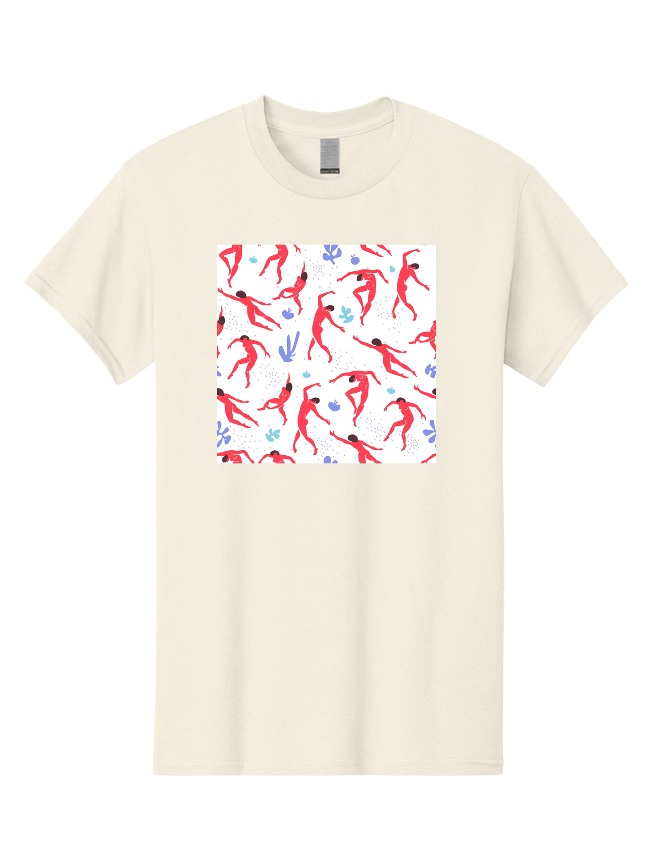 Yoga-Pattern Men'S Graphic Tee, 100% Cotton, Comfortable Casual Summer Wear, Machine Washable, Nude Figures, Red Silhouettes, Dynamic Poses, Yoga, Wellness, Floral Patterns, Abstract Shapes, Playful Designs, Modern Art, Minimalist Aesthetic Aab639 25