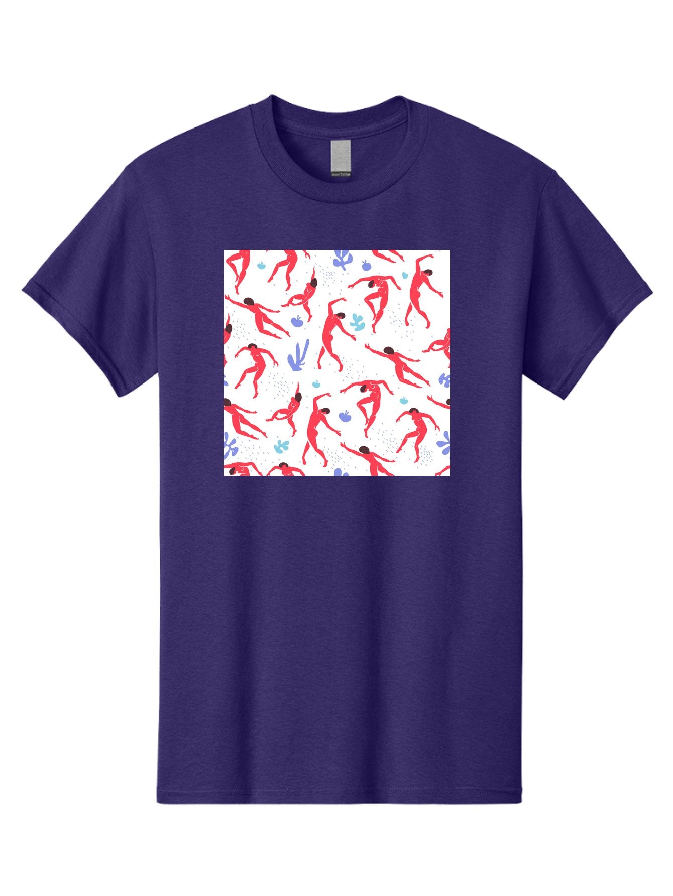 Yoga-Pattern Men'S Graphic Tee, 100% Cotton, Comfortable Casual Summer Wear, Machine Washable, Nude Figures, Red Silhouettes, Dynamic Poses, Yoga, Wellness, Floral Patterns, Abstract Shapes, Playful Designs, Modern Art, Minimalist Aesthetic Aab639 5