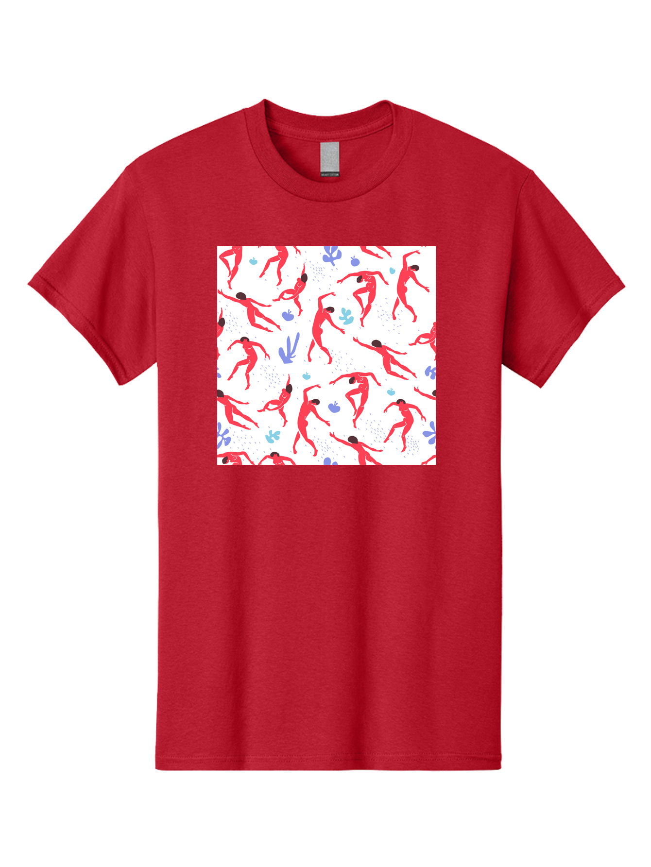Yoga-Pattern Men'S Graphic Tee, 100% Cotton, Comfortable Casual Summer Wear, Machine Washable, Nude Figures, Red Silhouettes, Dynamic Poses, Yoga, Wellness, Floral Patterns, Abstract Shapes, Playful Designs, Modern Art, Minimalist Aesthetic Aab639 19