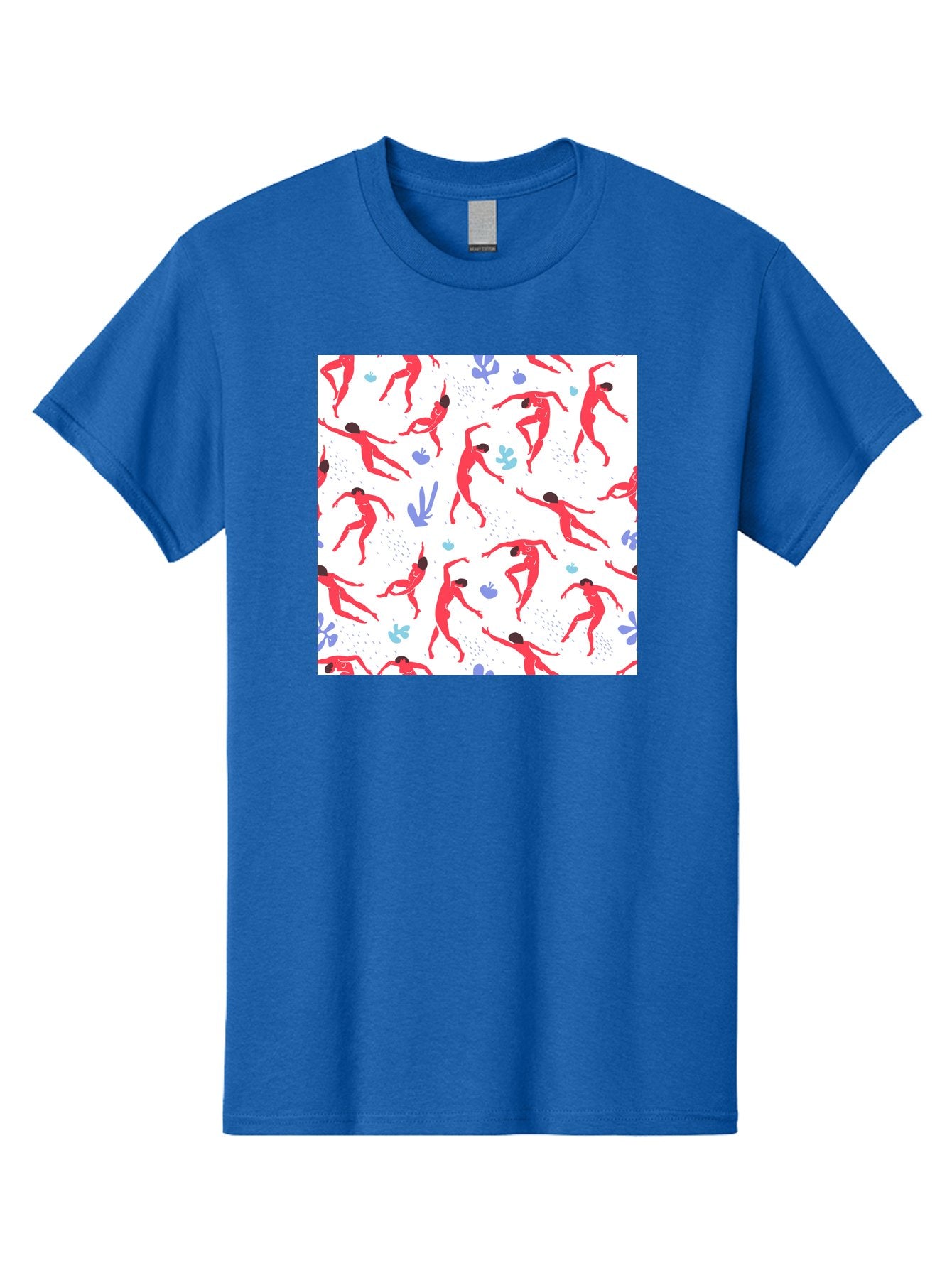 Yoga-Pattern Men'S Graphic Tee, 100% Cotton, Comfortable Casual Summer Wear, Machine Washable, Nude Figures, Red Silhouettes, Dynamic Poses, Yoga, Wellness, Floral Patterns, Abstract Shapes, Playful Designs, Modern Art, Minimalist Aesthetic Aab639