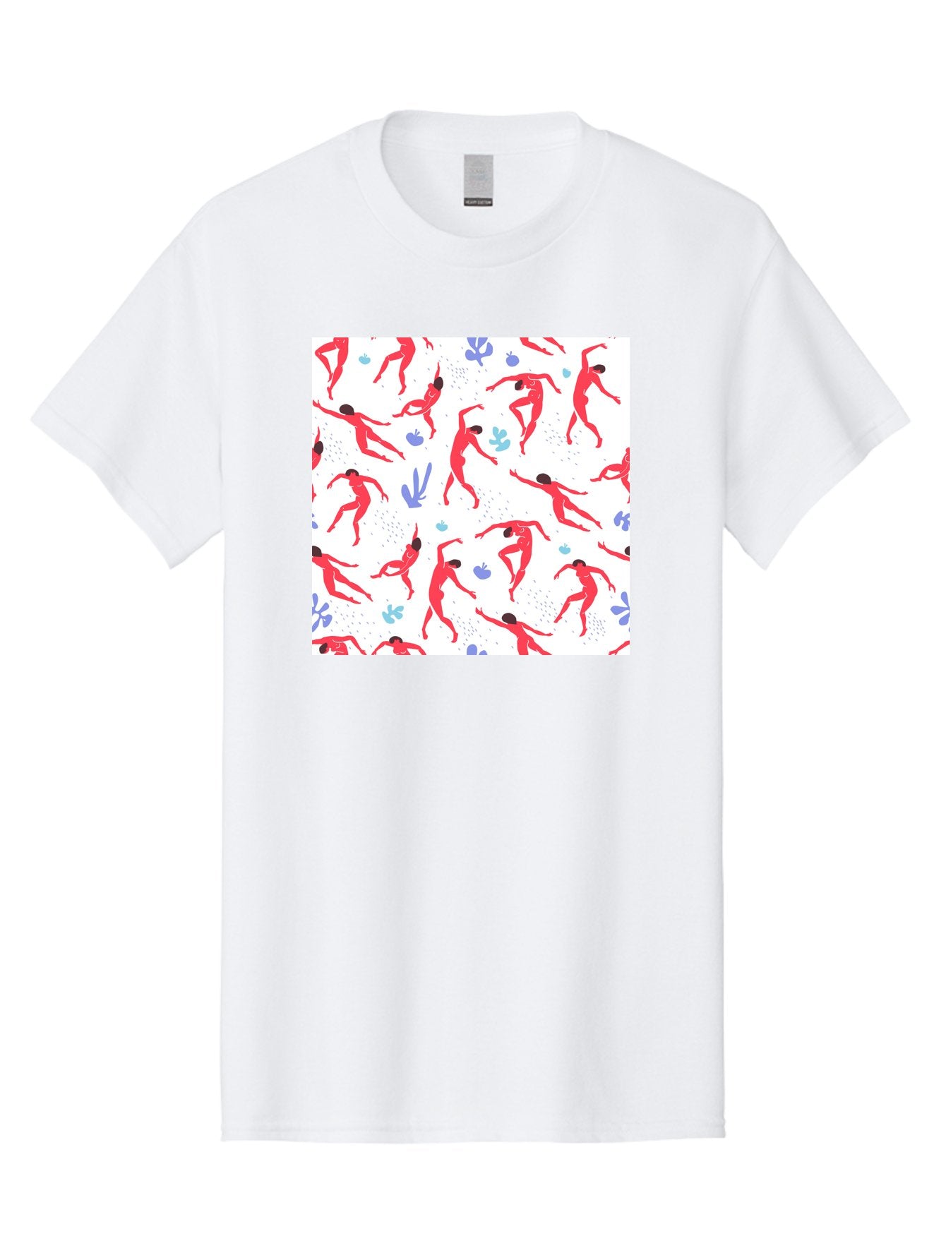 Yoga-Pattern Men'S Graphic Tee, 100% Cotton, Comfortable Casual Summer Wear, Machine Washable, Nude Figures, Red Silhouettes, Dynamic Poses, Yoga, Wellness, Floral Patterns, Abstract Shapes, Playful Designs, Modern Art, Minimalist Aesthetic Aab639 10