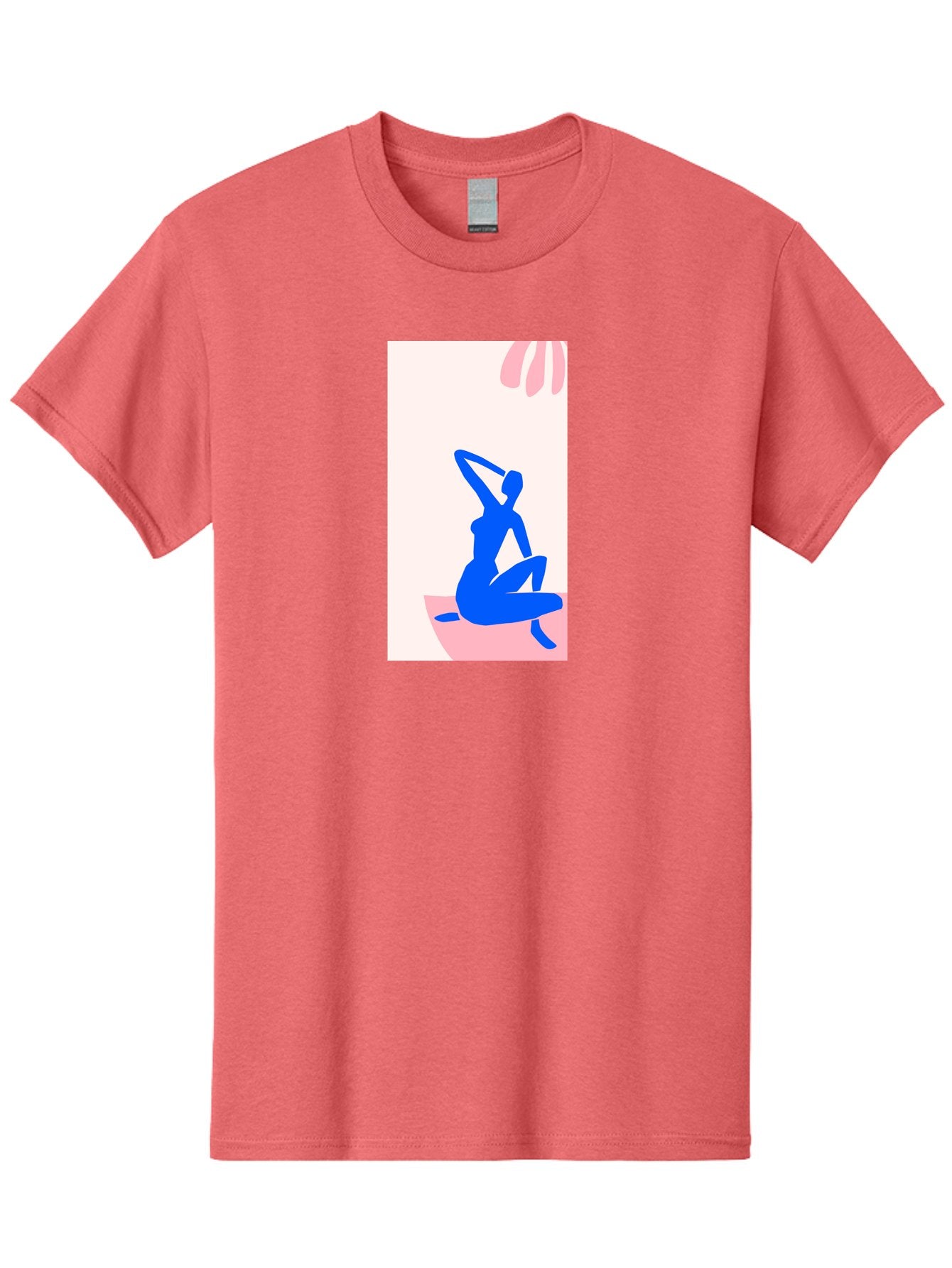 Yoga-Pose Men'S Graphic Tee, 100% Cotton, Comfortable Casual Summer Wear, Machine Washable, Yoga Silhouette, Serene Pose, Blue Figure, Wellness, Fitness, Meditation, Relaxation, Mindfulness, Calm Atmosphere Aab640