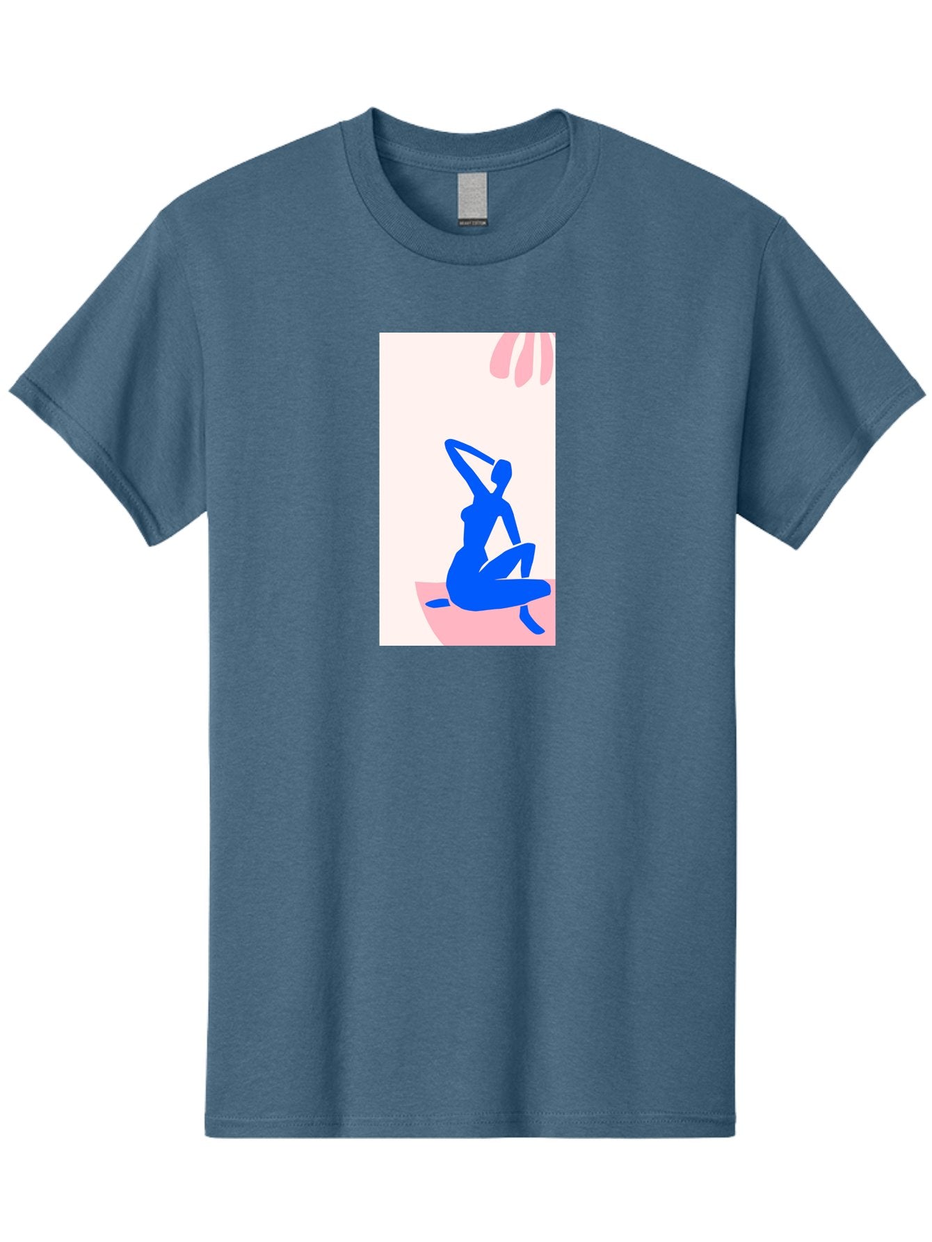 Yoga-Pose Men'S Graphic Tee, 100% Cotton, Comfortable Casual Summer Wear, Machine Washable, Yoga Silhouette, Serene Pose, Blue Figure, Wellness, Fitness, Meditation, Relaxation, Mindfulness, Calm Atmosphere Aab640 9