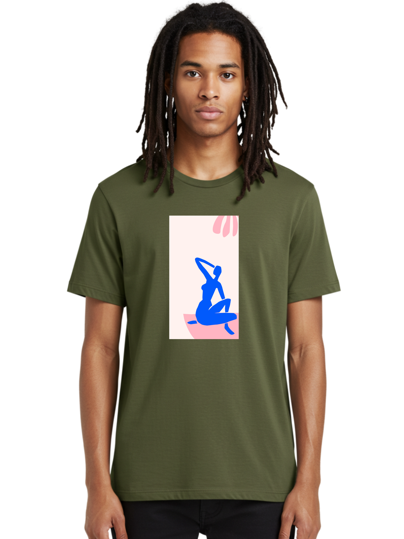 Yoga-Pose Men'S Graphic Tee, 100% Cotton, Comfortable Casual Summer Wear, Machine Washable, Yoga Silhouette, Serene Pose, Blue Figure, Wellness, Fitness, Meditation, Relaxation, Mindfulness, Calm Atmosphere Aab640 18