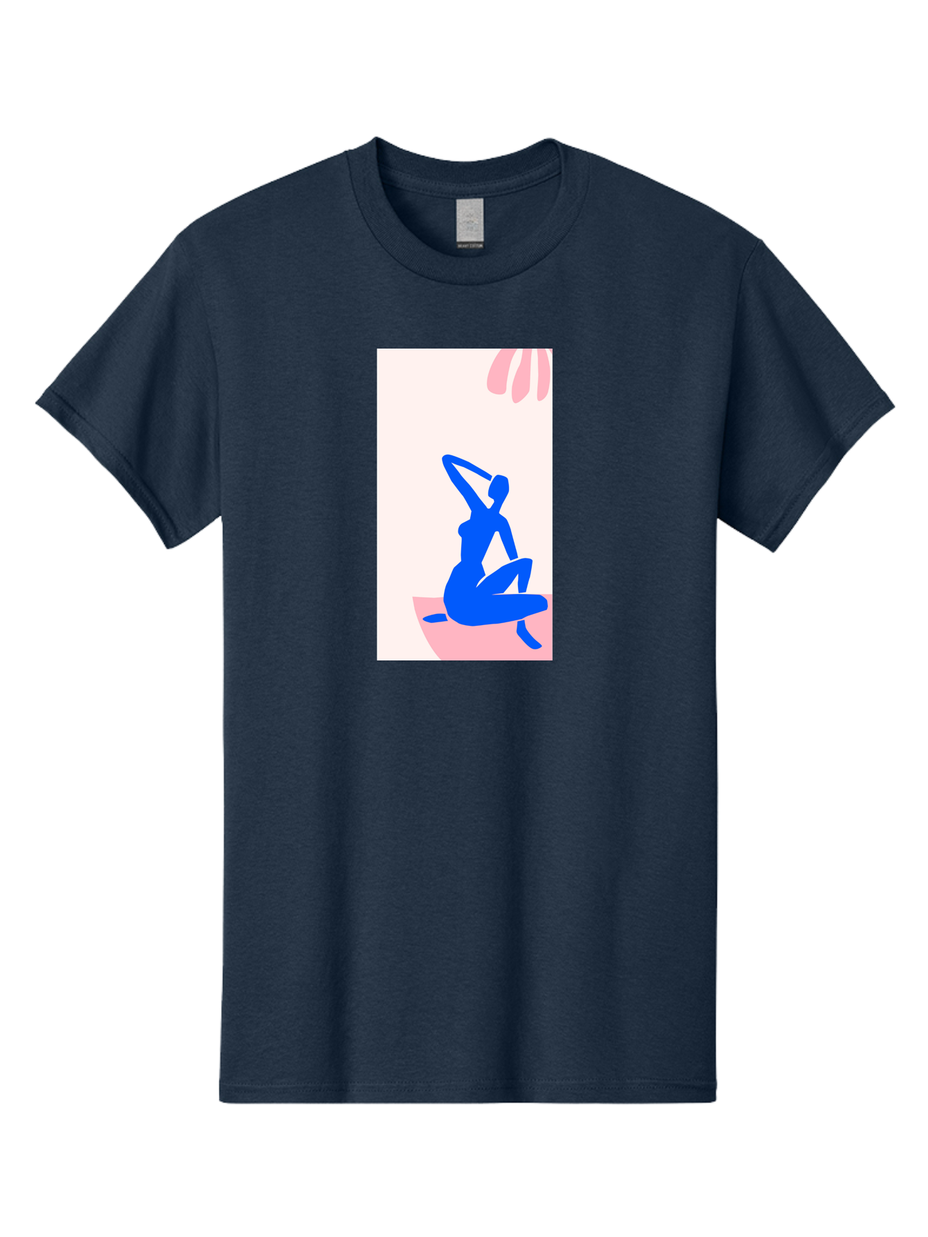 Yoga-Pose Men'S Graphic Tee, 100% Cotton, Comfortable Casual Summer Wear, Machine Washable, Yoga Silhouette, Serene Pose, Blue Figure, Wellness, Fitness, Meditation, Relaxation, Mindfulness, Calm Atmosphere Aab640 3