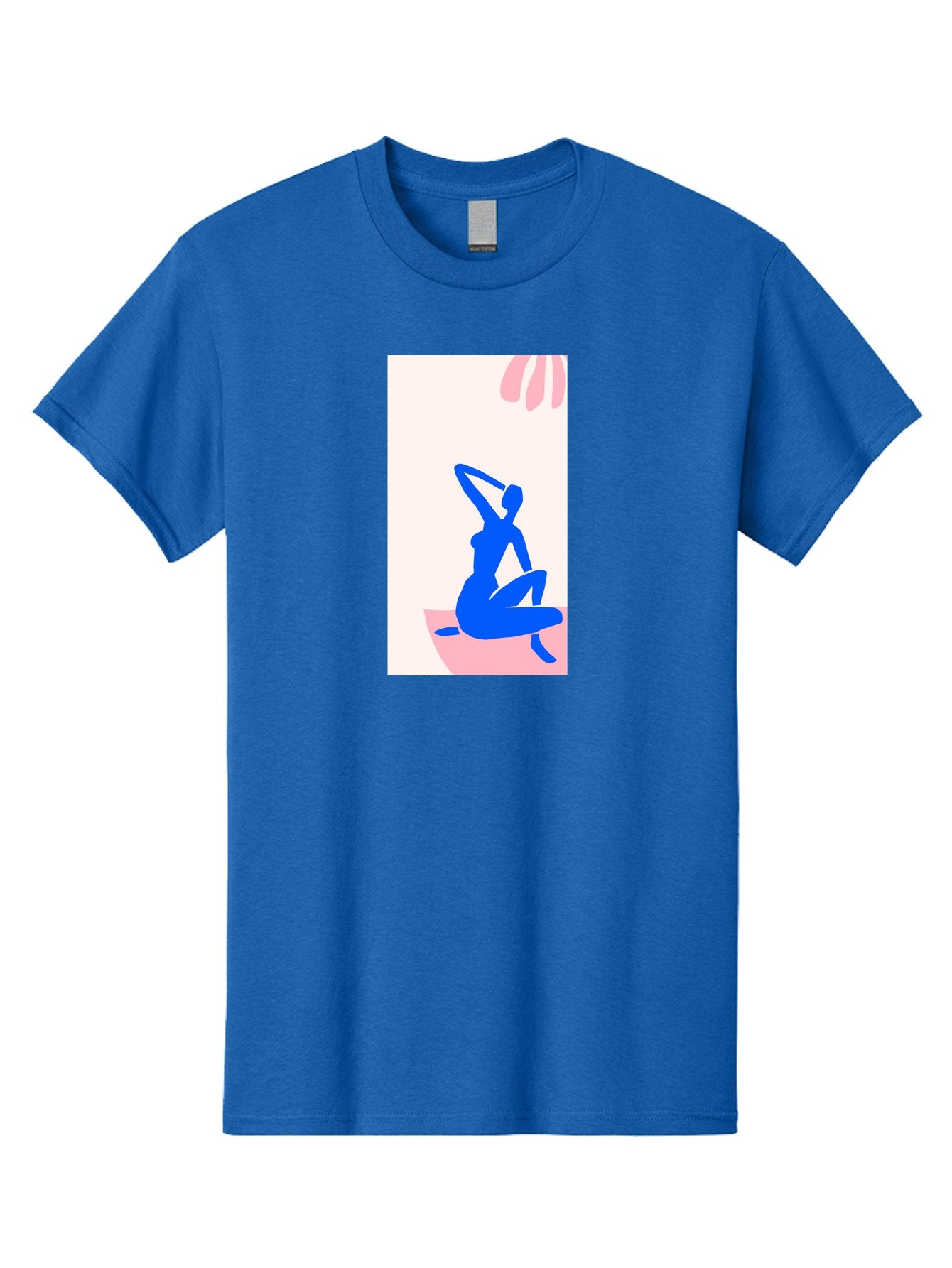 Yoga-Pose Men'S Graphic Tee, 100% Cotton, Comfortable Casual Summer Wear, Machine Washable, Yoga Silhouette, Serene Pose, Blue Figure, Wellness, Fitness, Meditation, Relaxation, Mindfulness, Calm Atmosphere Aab640 11