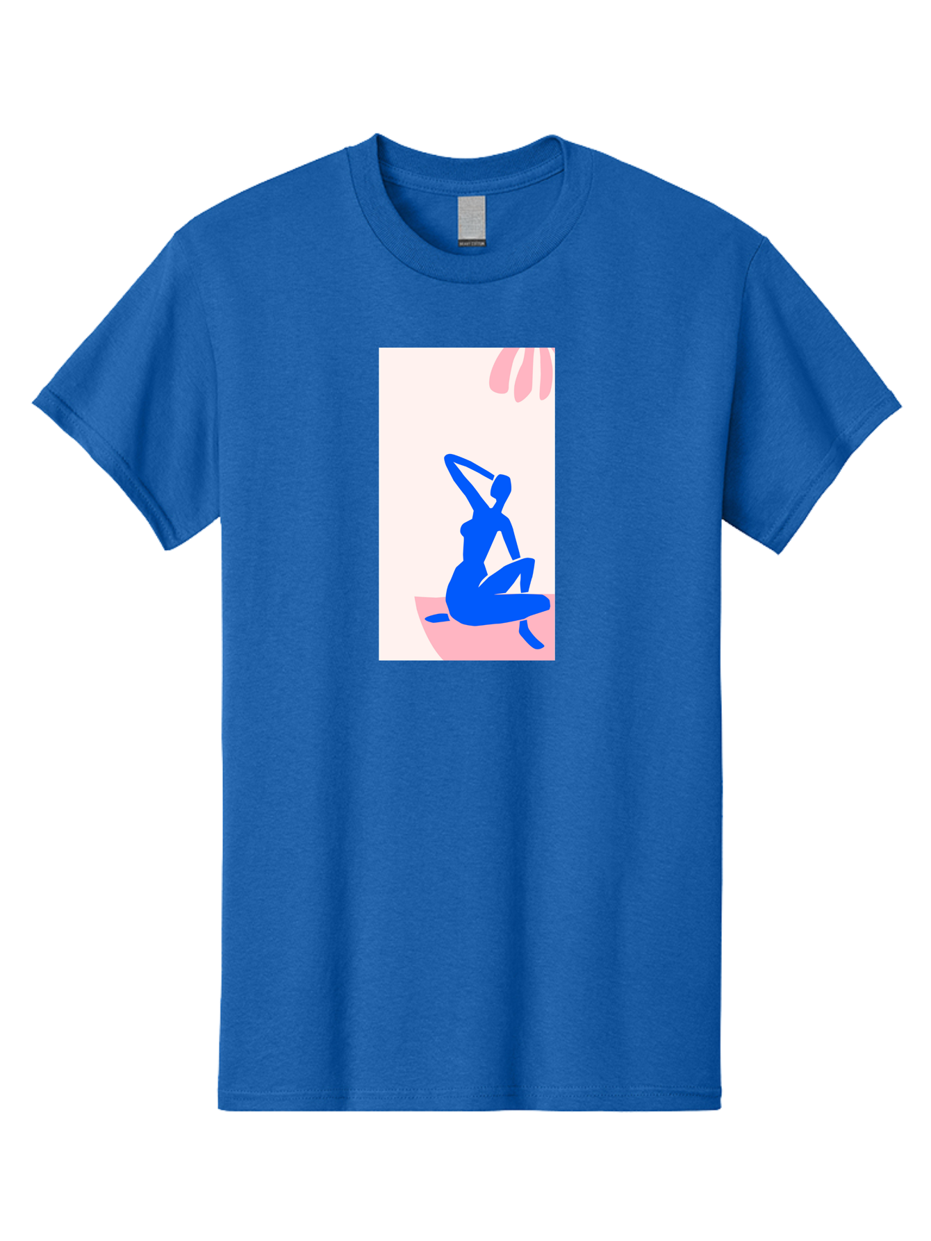 Yoga-Pose Men'S Graphic Tee, 100% Cotton, Comfortable Casual Summer Wear, Machine Washable, Yoga Silhouette, Serene Pose, Blue Figure, Wellness, Fitness, Meditation, Relaxation, Mindfulness, Calm Atmosphere Aab640 7