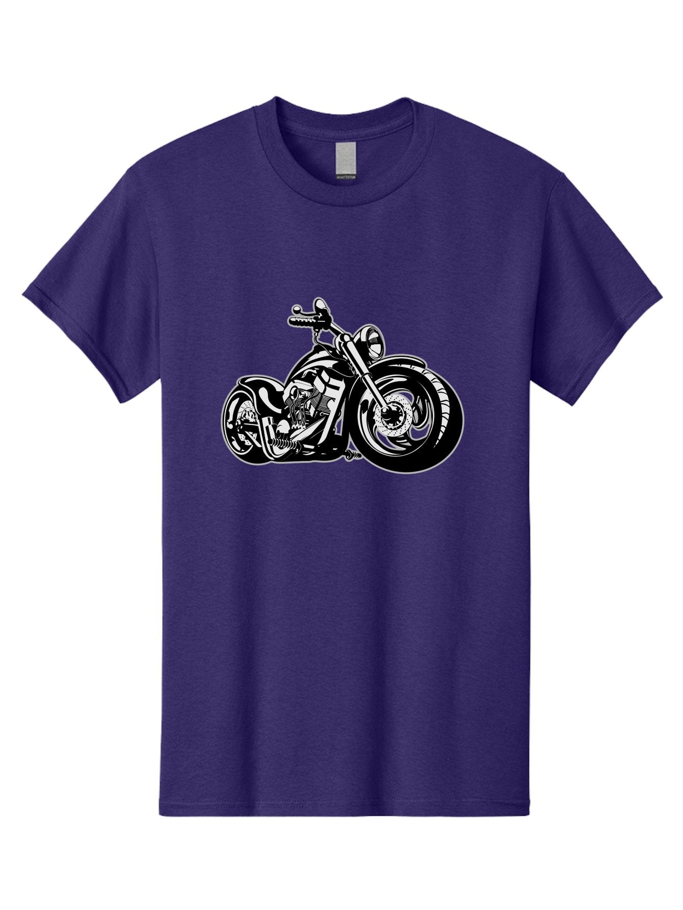 Chopper-Motorcycle Men'S Graphic Tee, 100% Cotton, Comfortable Casual Summer Wear, Machine Washable, Custom Motorcycle, Chopper Bike, Black And White Illustration, Biker Culture, Motorcycle Art, Custom Wheels, Chrome Exhaust, Motorbike Design Aab644 9