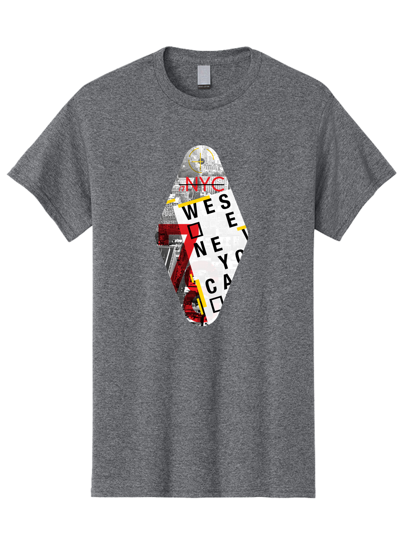 Nyc-West-New-York Men'S Graphic Tee, 100% Cotton, Comfortable Casual Summer Wear, Machine Washable, New York City, Cityscape, Urban Landscape, Abstract Art, Collage, Typography, Modern Design, City Views, Nyc Landmarks, Wesee Concept Aab646 9