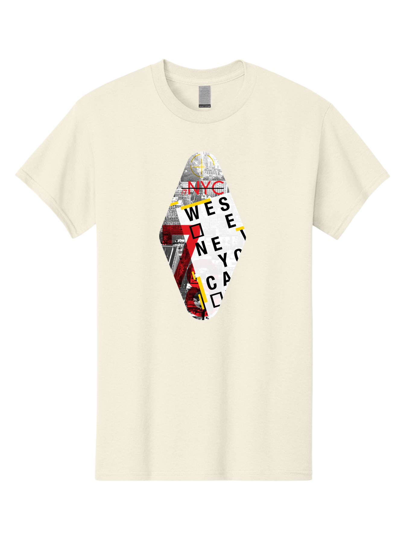 Nyc-West-New-York Men'S Graphic Tee, 100% Cotton, Comfortable Casual Summer Wear, Machine Washable, New York City, Cityscape, Urban Landscape, Abstract Art, Collage, Typography, Modern Design, City Views, Nyc Landmarks, Wesee Concept Aab646 11