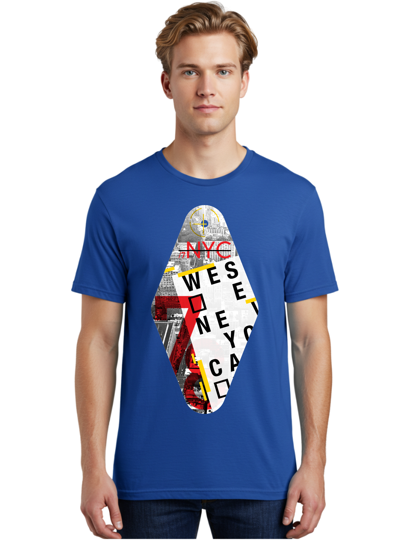 Nyc-West-New-York Men'S Graphic Tee, 100% Cotton, Comfortable Casual Summer Wear, Machine Washable, New York City, Cityscape, Urban Landscape, Abstract Art, Collage, Typography, Modern Design, City Views, Nyc Landmarks, Wesee Concept Aab646 30