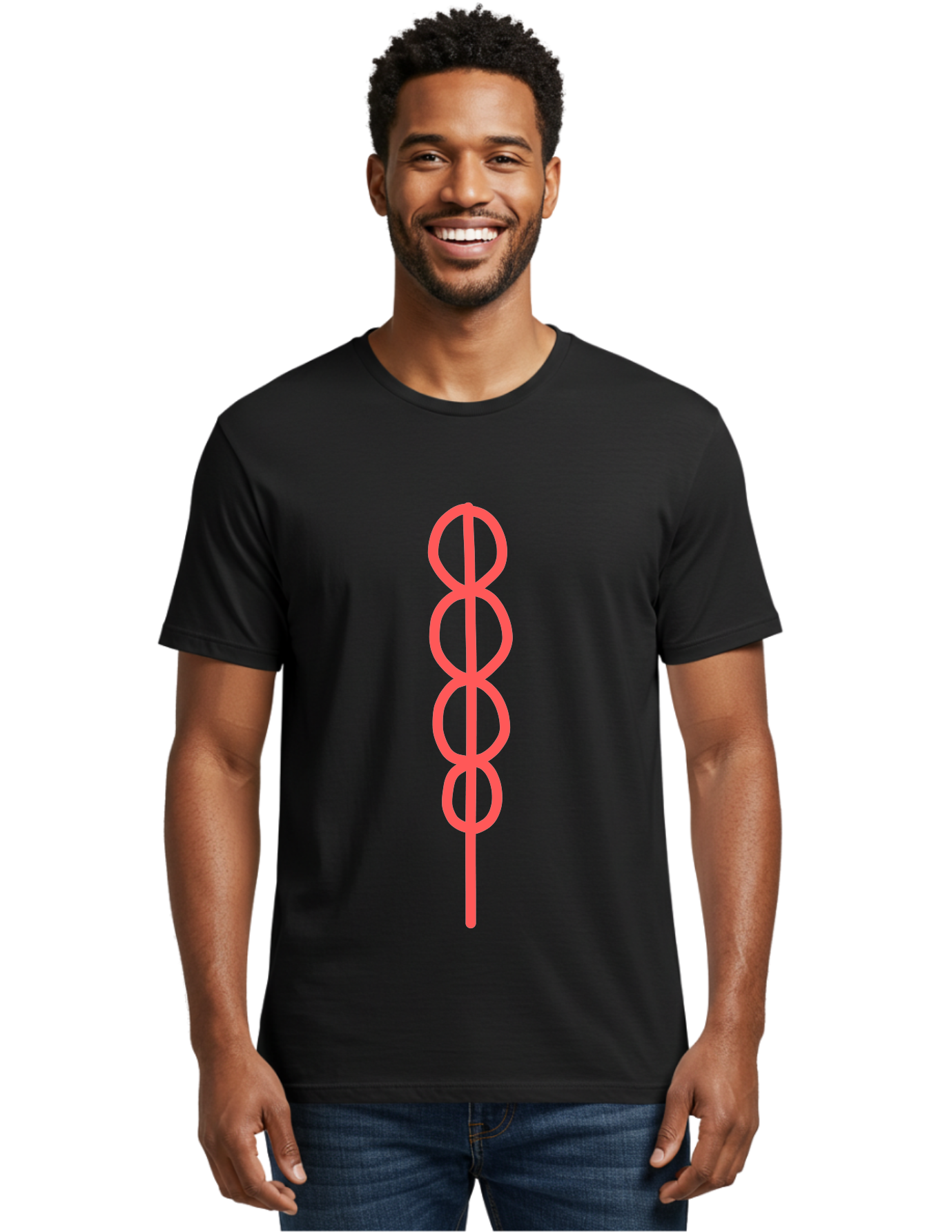 8-Symbol Men'S Graphic Tee, 100% Cotton, Comfortable Casual Summer Wear, Machine Washable, Interconnected Loops, Infinite Symbol, Abstract Art, Minimalist Design, Pink Outline, Symbolic Representation, Eternity, Endless Loop, Geometric Shape Aab647 30