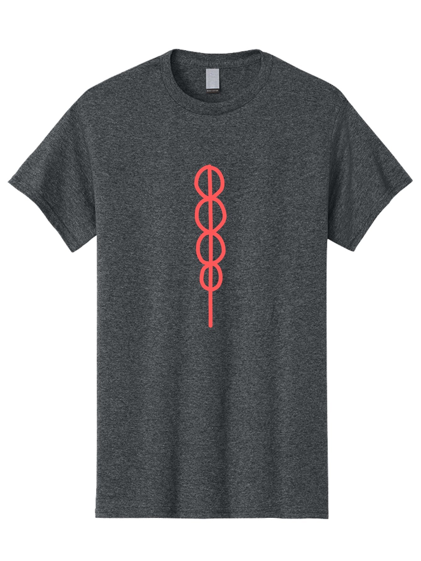 8-Symbol Men'S Graphic Tee, 100% Cotton, Comfortable Casual Summer Wear, Machine Washable, Interconnected Loops, Infinite Symbol, Abstract Art, Minimalist Design, Pink Outline, Symbolic Representation, Eternity, Endless Loop, Geometric Shape Aab647
