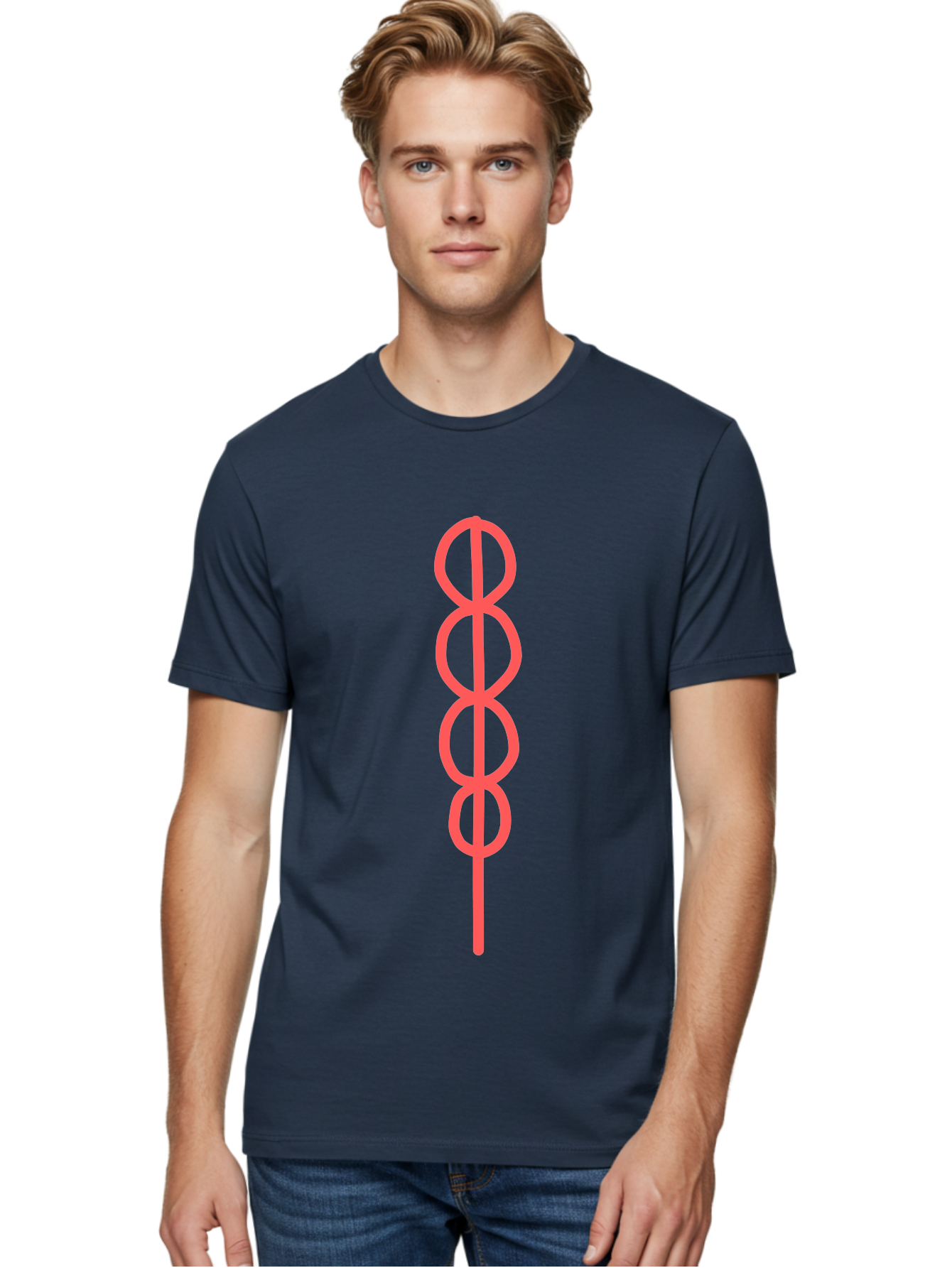 8-Symbol Men'S Graphic Tee, 100% Cotton, Comfortable Casual Summer Wear, Machine Washable, Interconnected Loops, Infinite Symbol, Abstract Art, Minimalist Design, Pink Outline, Symbolic Representation, Eternity, Endless Loop, Geometric Shape Aab647 20