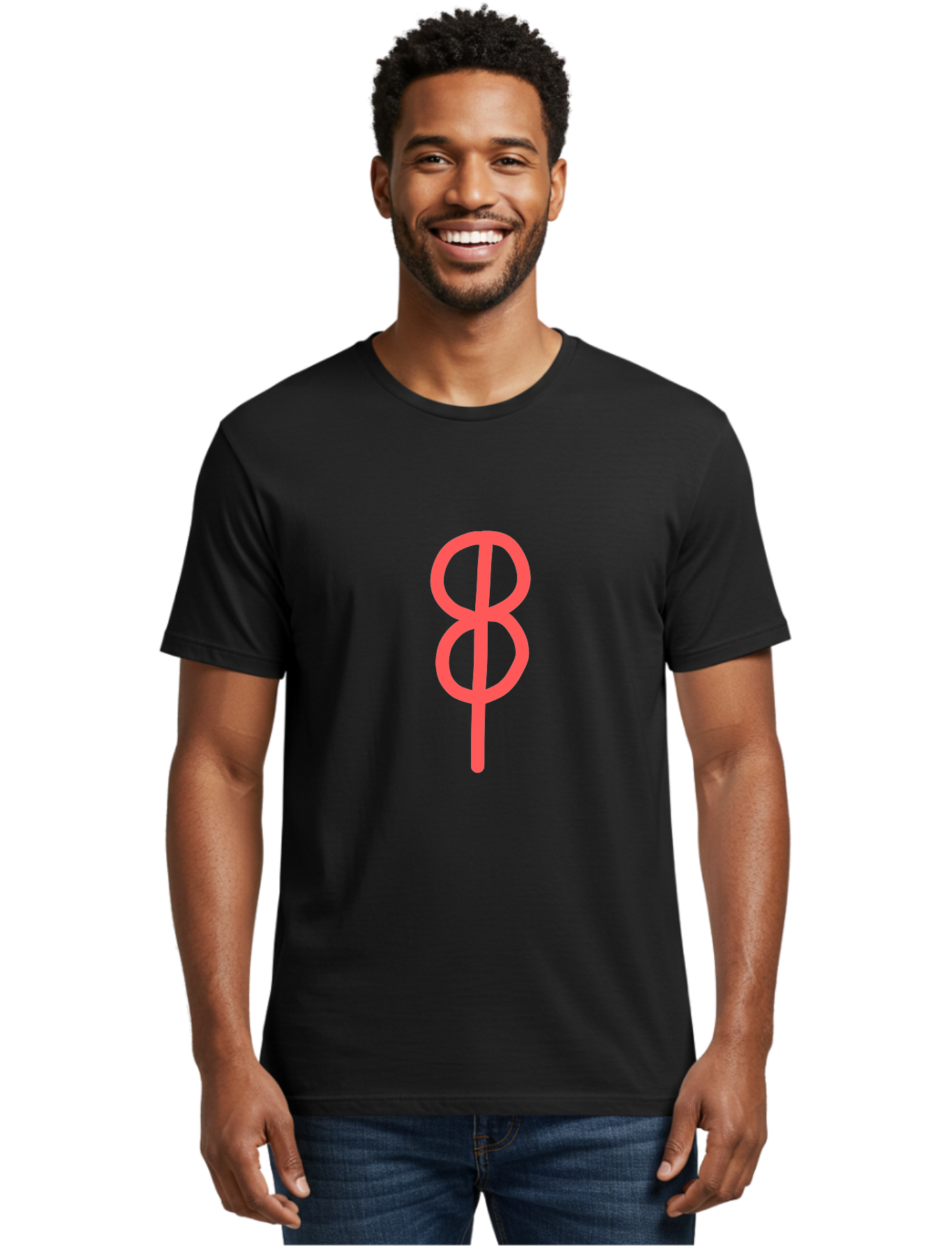 8 Men'S Graphic Tee, 100% Cotton, Comfortable Casual Summer Wear, Machine Washable, Peace Sign, Symbol Of Peace, Protest Symbol, Iconic Symbol, Red Color, Minimalist Design, Simple Graphic, Activism, Social Movement Aab648 4