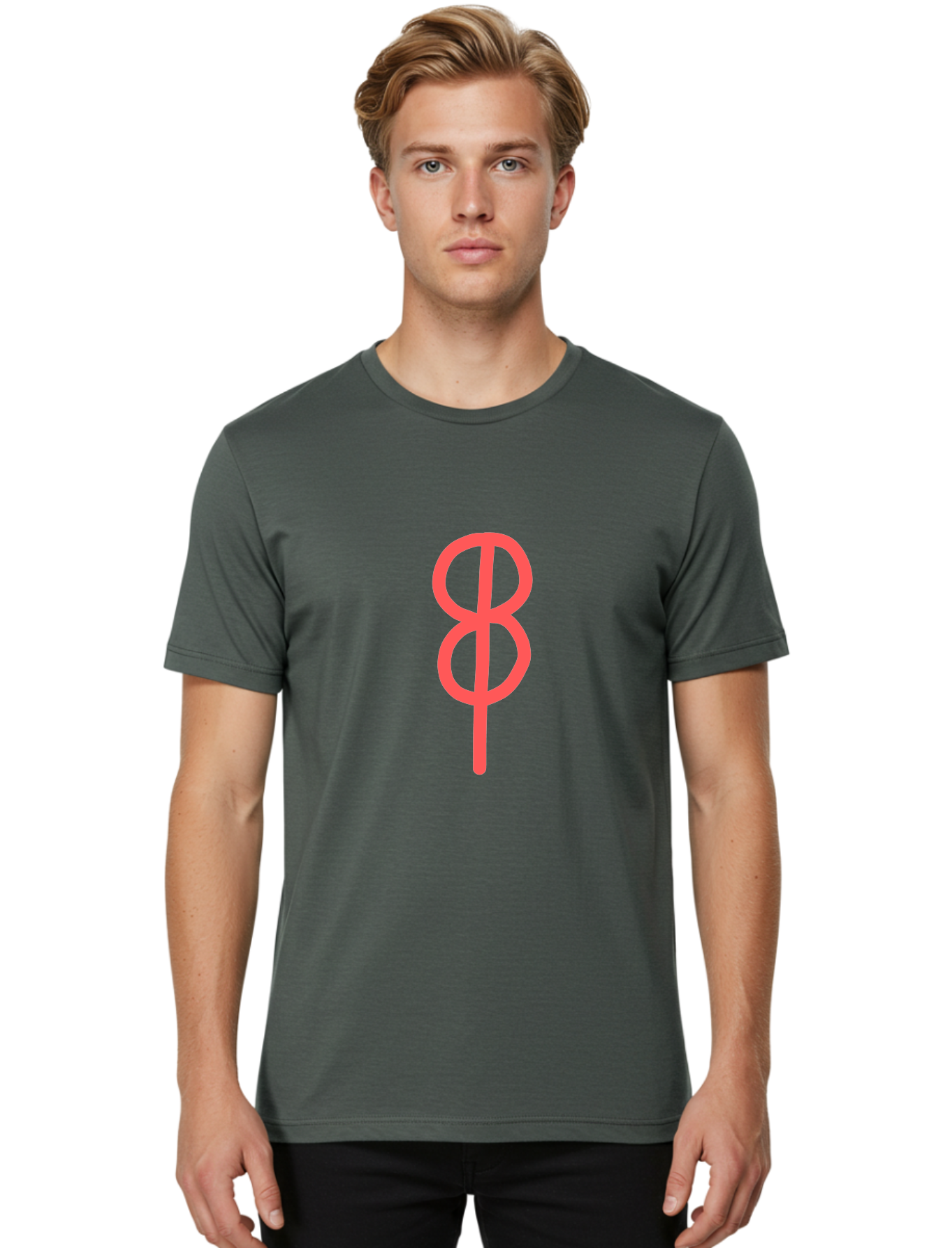 8 Men'S Graphic Tee, 100% Cotton, Comfortable Casual Summer Wear, Machine Washable, Peace Sign, Symbol Of Peace, Protest Symbol, Iconic Symbol, Red Color, Minimalist Design, Simple Graphic, Activism, Social Movement Aab648 12
