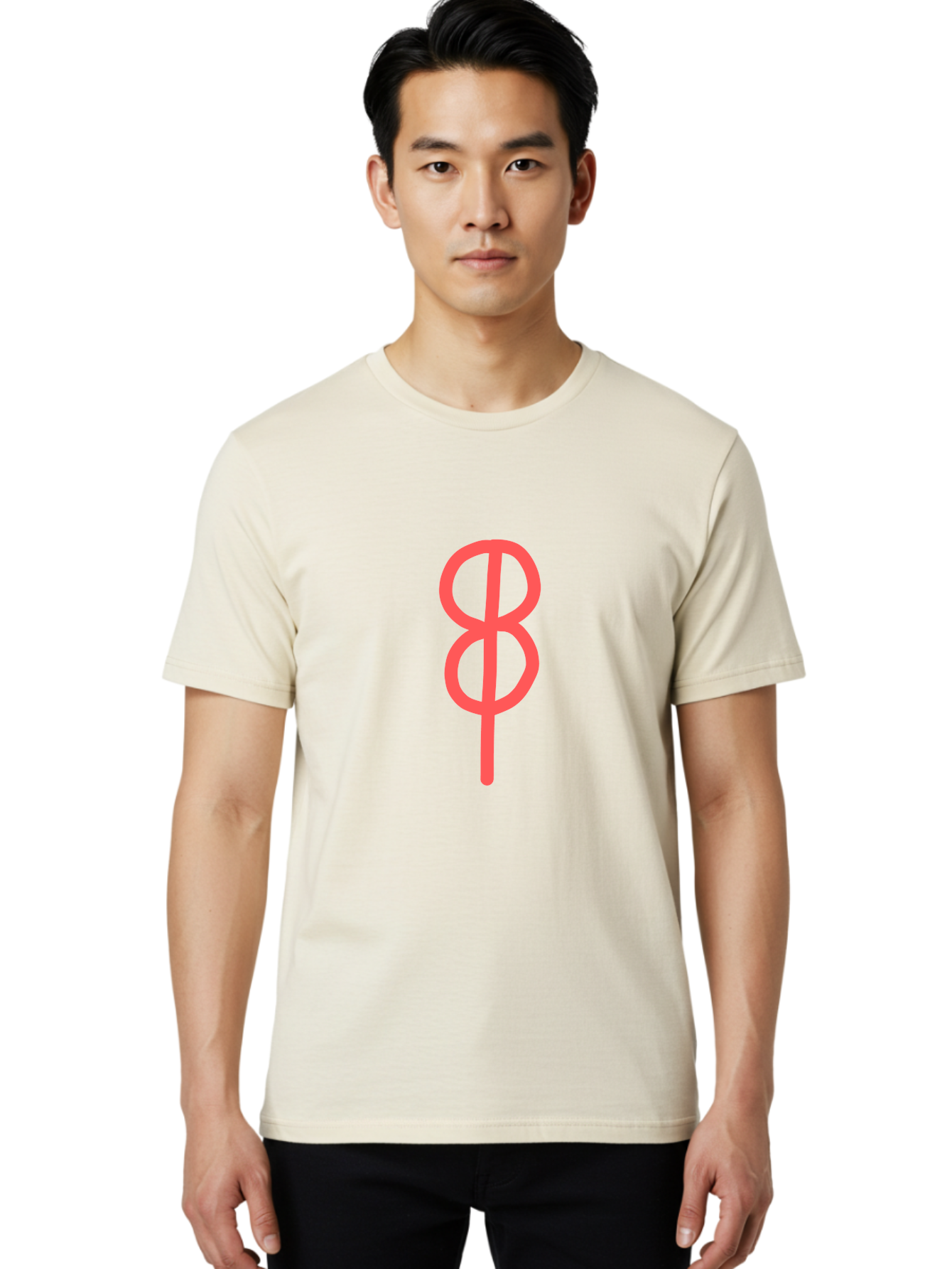 8 Men'S Graphic Tee, 100% Cotton, Comfortable Casual Summer Wear, Machine Washable, Peace Sign, Symbol Of Peace, Protest Symbol, Iconic Symbol, Red Color, Minimalist Design, Simple Graphic, Activism, Social Movement Aab648 24