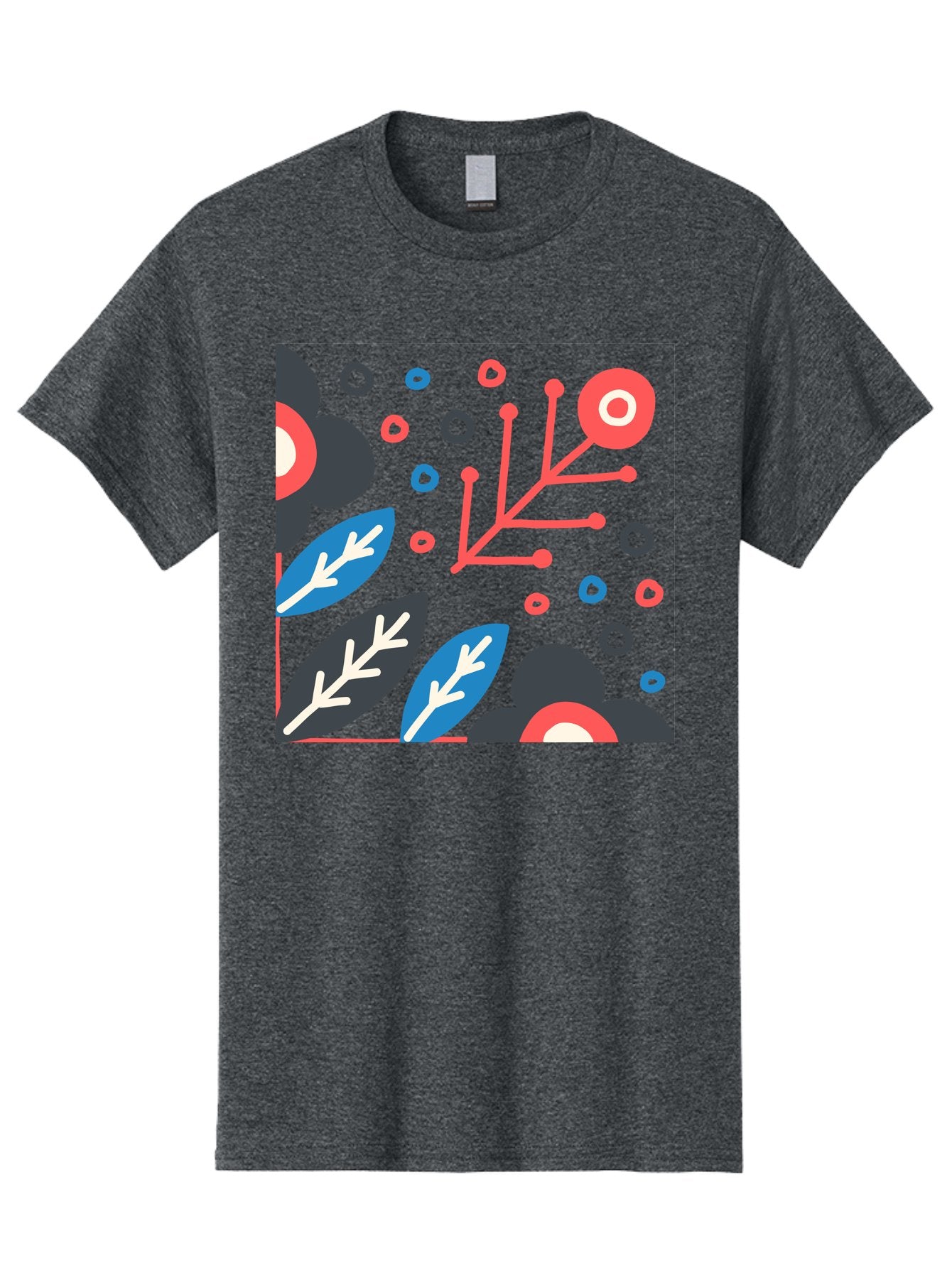 Abstract-Floral-Pattern-1 Men'S Graphic Tee, 100% Cotton, Comfortable Casual Summer Wear, Machine Washable, Abstract Floral Pattern, Colorful Flowers, Modern Botanical Art, Vibrant Graphics, Playful Design, Creative Illustration, Aab650 5