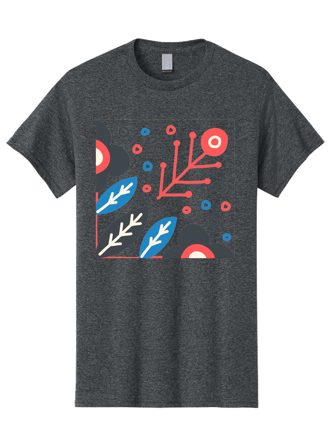 Abstract-Floral-Pattern-1 Men'S Graphic Tee, 100% Cotton, Comfortable Casual Summer Wear, Machine Washable, Abstract Floral Pattern, Colorful Flowers, Modern Botanical Art, Vibrant Graphics, Playful Design, Creative Illustration, Aab650 15