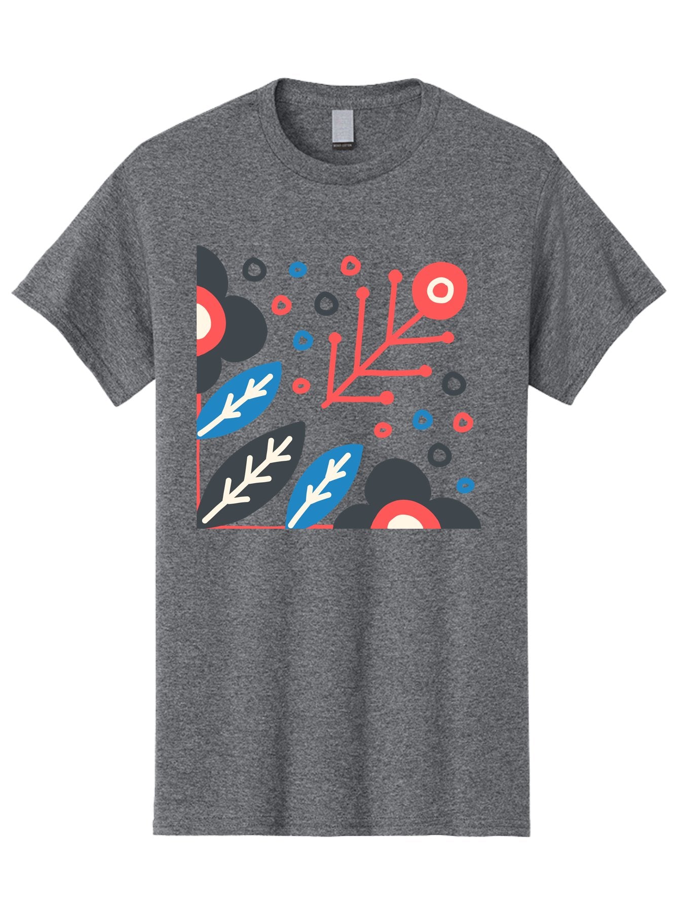 Abstract-Floral-Pattern-1 Men'S Graphic Tee, 100% Cotton, Comfortable Casual Summer Wear, Machine Washable, Abstract Floral Pattern, Colorful Flowers, Modern Botanical Art, Vibrant Graphics, Playful Design, Creative Illustration, Aab650 10