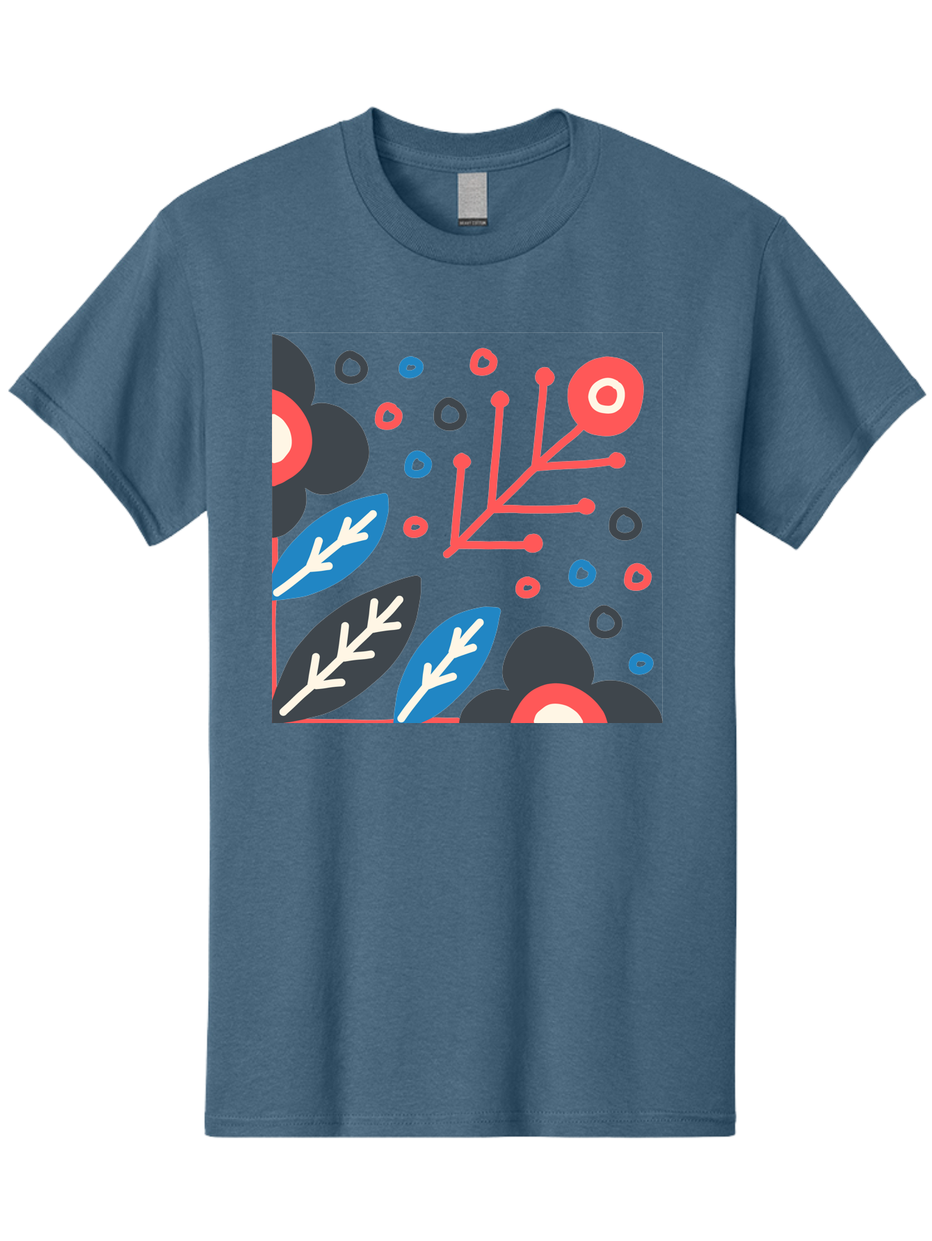 Abstract-Floral-Pattern-1 Men'S Graphic Tee, 100% Cotton, Comfortable Casual Summer Wear, Machine Washable, Abstract Floral Pattern, Colorful Flowers, Modern Botanical Art, Vibrant Graphics, Playful Design, Creative Illustration, Aab650 5