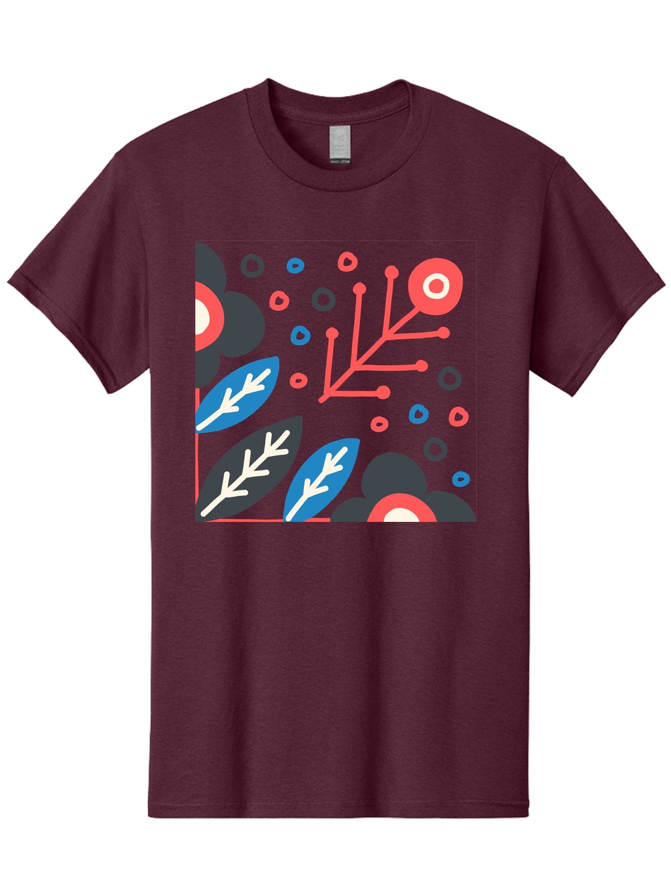 Abstract-Floral-Pattern-1 Men'S Graphic Tee, 100% Cotton, Comfortable Casual Summer Wear, Machine Washable, Abstract Floral Pattern, Colorful Flowers, Modern Botanical Art, Vibrant Graphics, Playful Design, Creative Illustration, Aab650