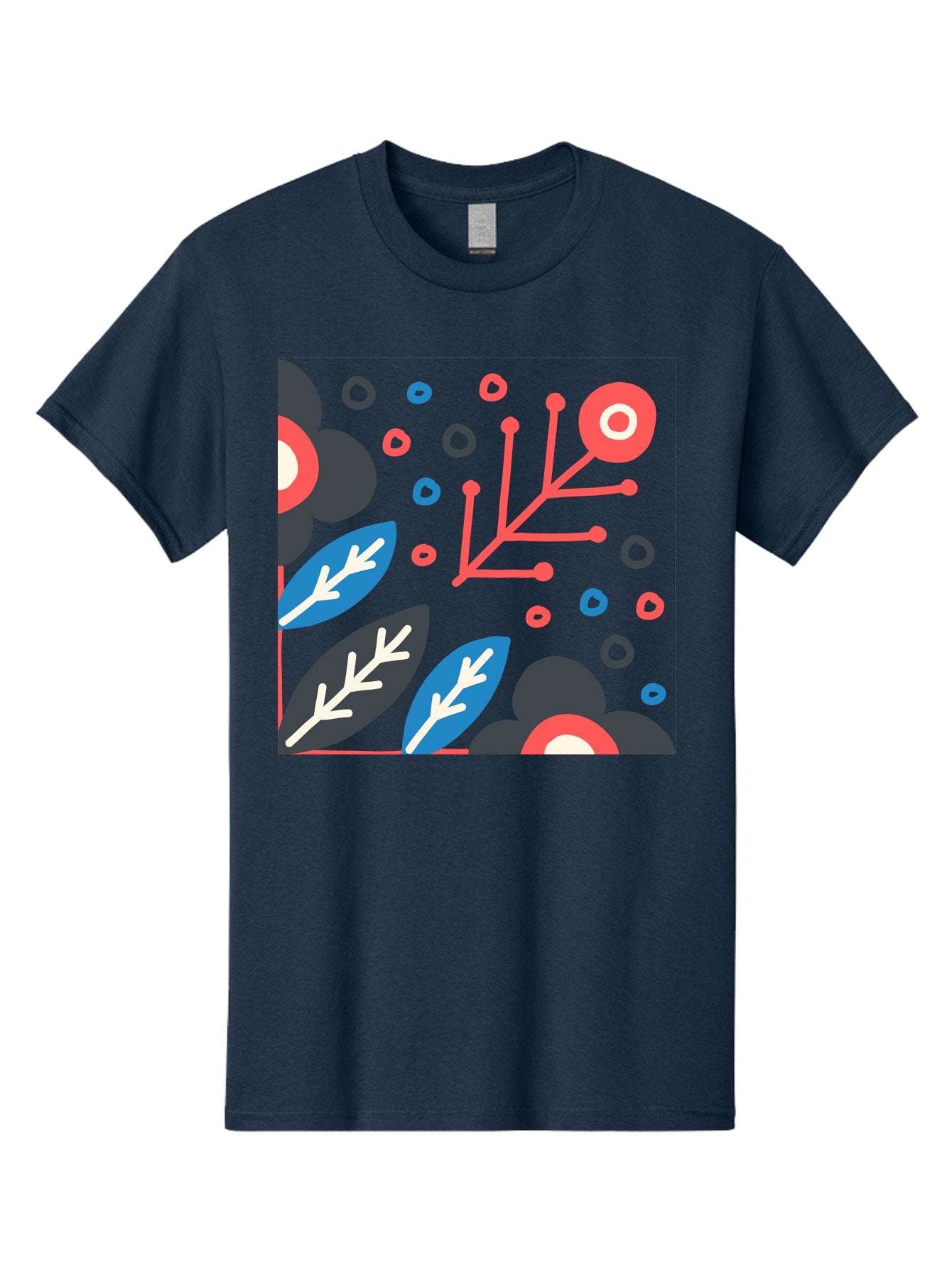 Abstract-Floral-Pattern-1 Men'S Graphic Tee, 100% Cotton, Comfortable Casual Summer Wear, Machine Washable, Abstract Floral Pattern, Colorful Flowers, Modern Botanical Art, Vibrant Graphics, Playful Design, Creative Illustration, Aab650 13