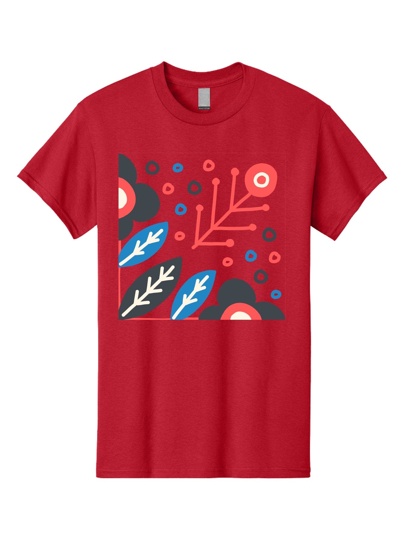 Abstract-Floral-Pattern-1 Men'S Graphic Tee, 100% Cotton, Comfortable Casual Summer Wear, Machine Washable, Abstract Floral Pattern, Colorful Flowers, Modern Botanical Art, Vibrant Graphics, Playful Design, Creative Illustration, Aab650 4