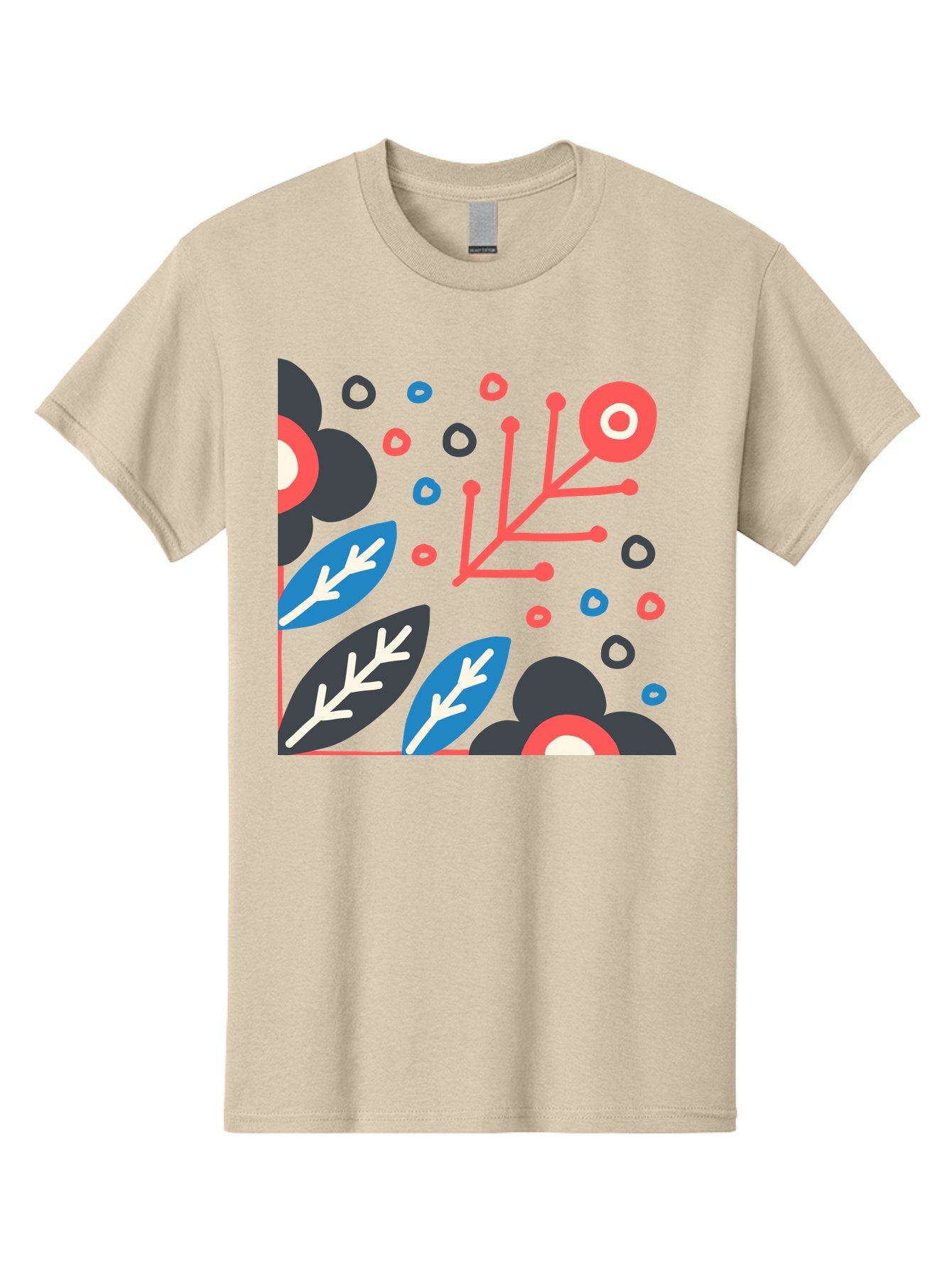 Abstract-Floral-Pattern-1 Men'S Graphic Tee, 100% Cotton, Comfortable Casual Summer Wear, Machine Washable, Abstract Floral Pattern, Colorful Flowers, Modern Botanical Art, Vibrant Graphics, Playful Design, Creative Illustration, Aab650