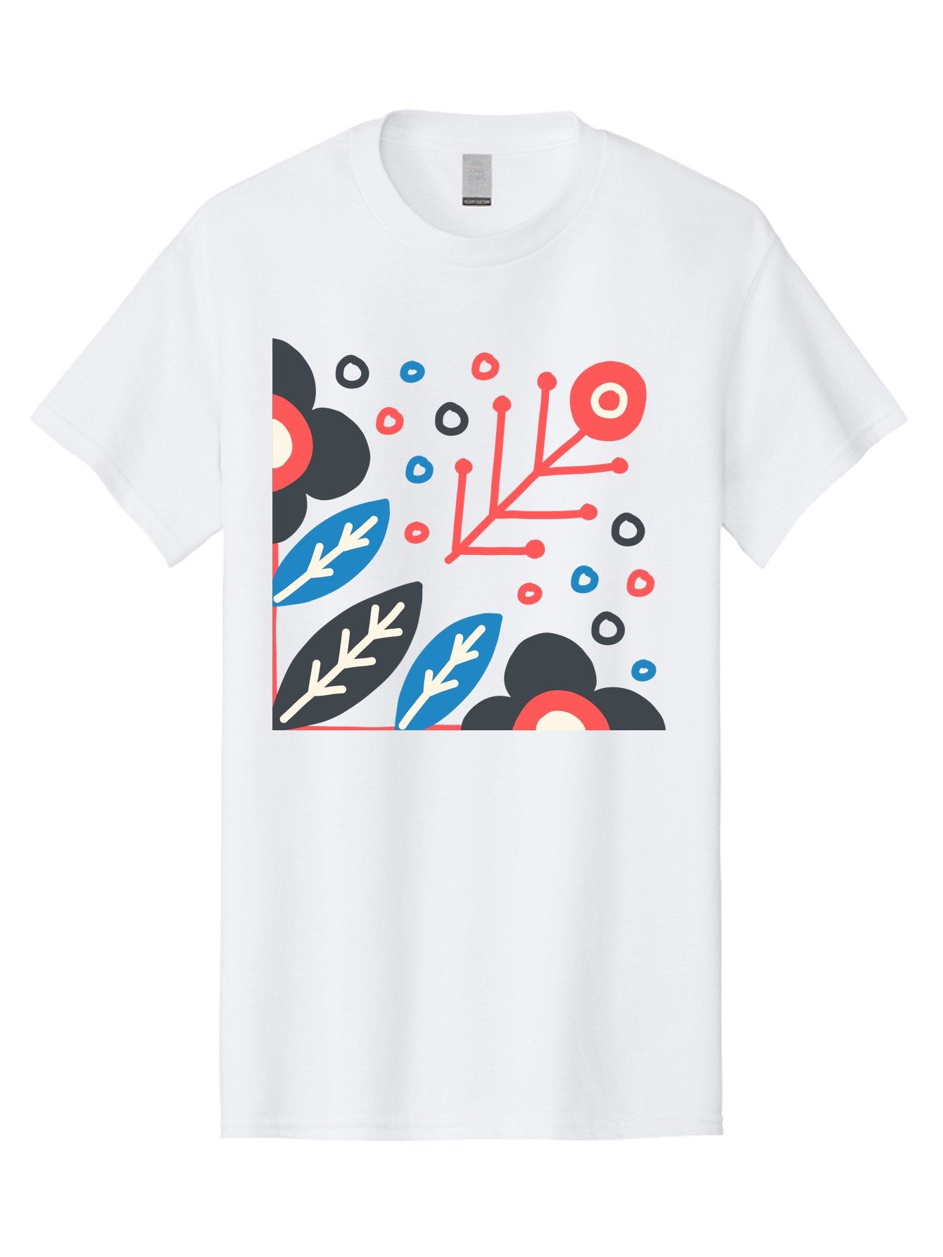 Abstract-Floral-Pattern-1 Men'S Graphic Tee, 100% Cotton, Comfortable Casual Summer Wear, Machine Washable, Abstract Floral Pattern, Colorful Flowers, Modern Botanical Art, Vibrant Graphics, Playful Design, Creative Illustration, Aab650 3