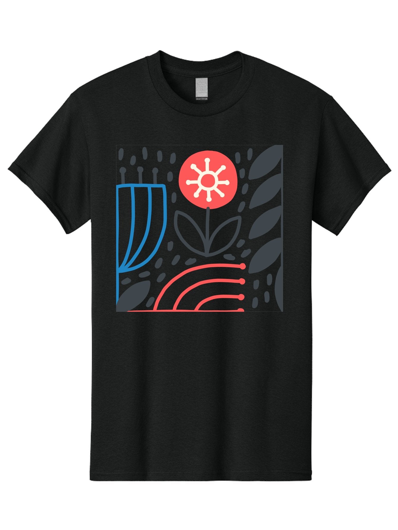 Abstract-Flower Men'S Graphic Tee, 100% Cotton, Comfortable Casual Summer Wear, Machine Washable, Stylish Flower, Abstract Art, Minimalist Design, Simple Shapes, Floral Pattern, Modern Aesthetic, Artistic Expression Aab654 11