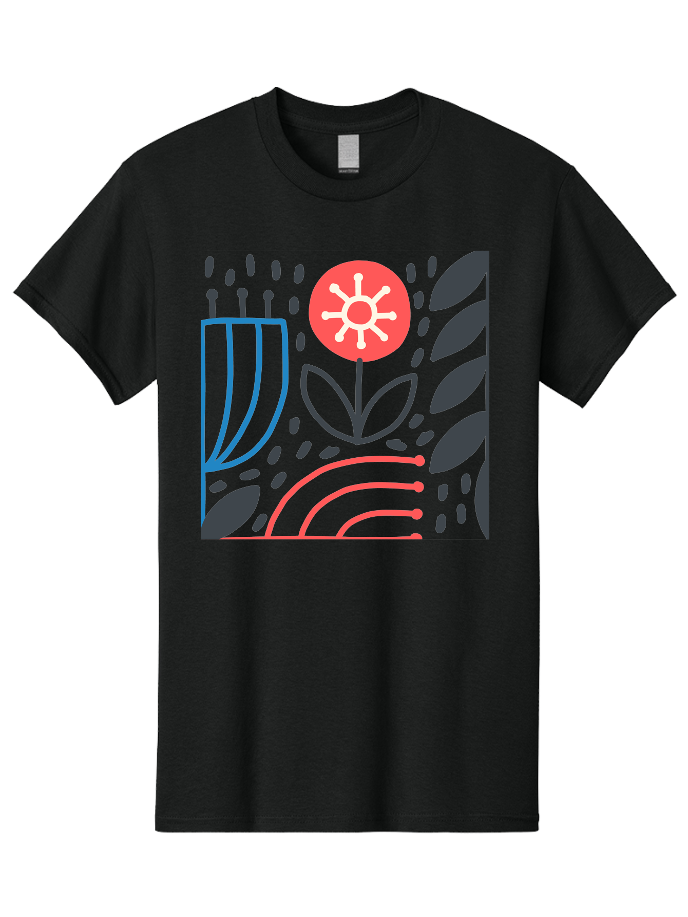 Abstract-Flower Men'S Graphic Tee, 100% Cotton, Comfortable Casual Summer Wear, Machine Washable, Stylish Flower, Abstract Art, Minimalist Design, Simple Shapes, Floral Pattern, Modern Aesthetic, Artistic Expression Aab654 7